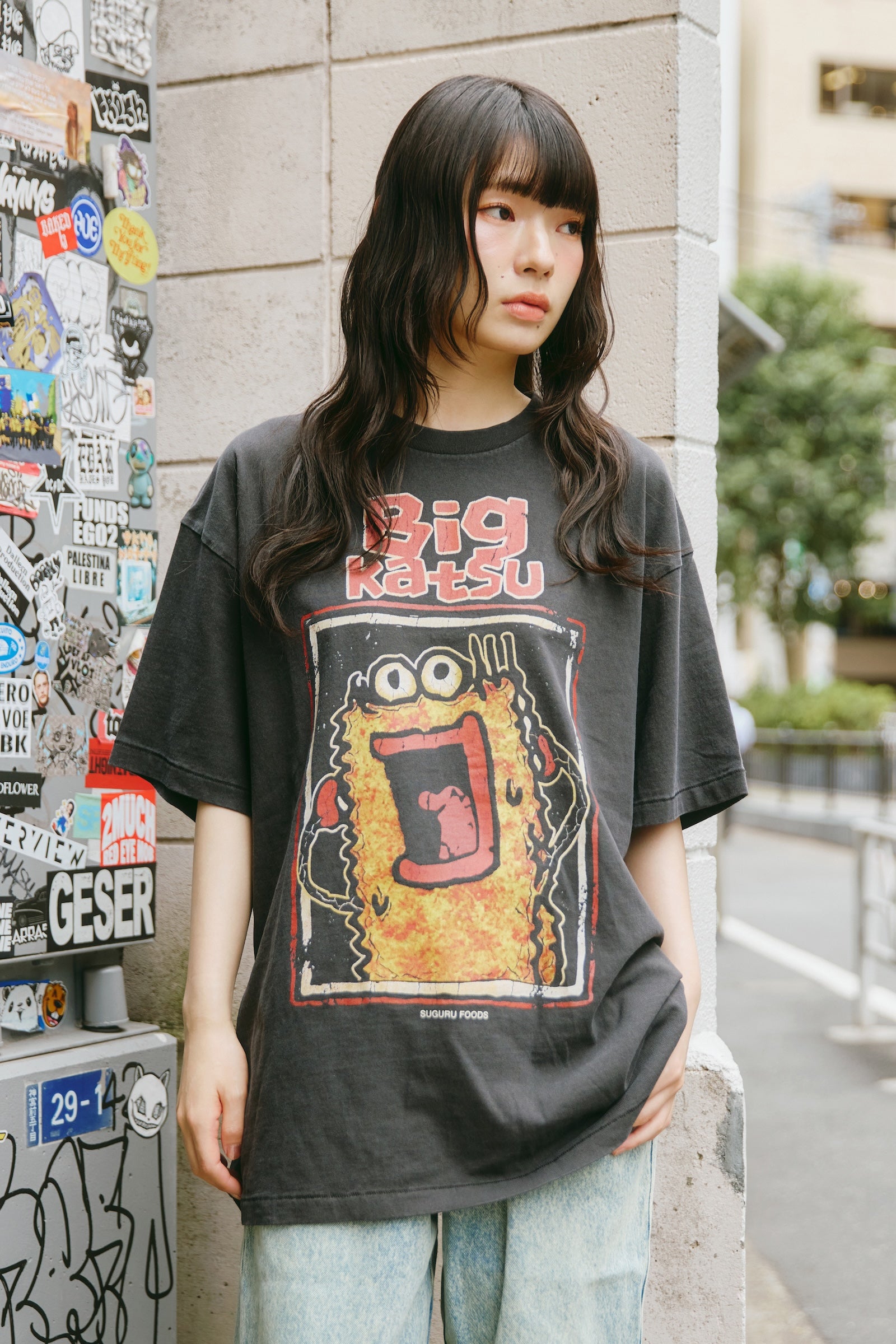 ビッグカツ Tシャツ 駄菓子ロック ブラック