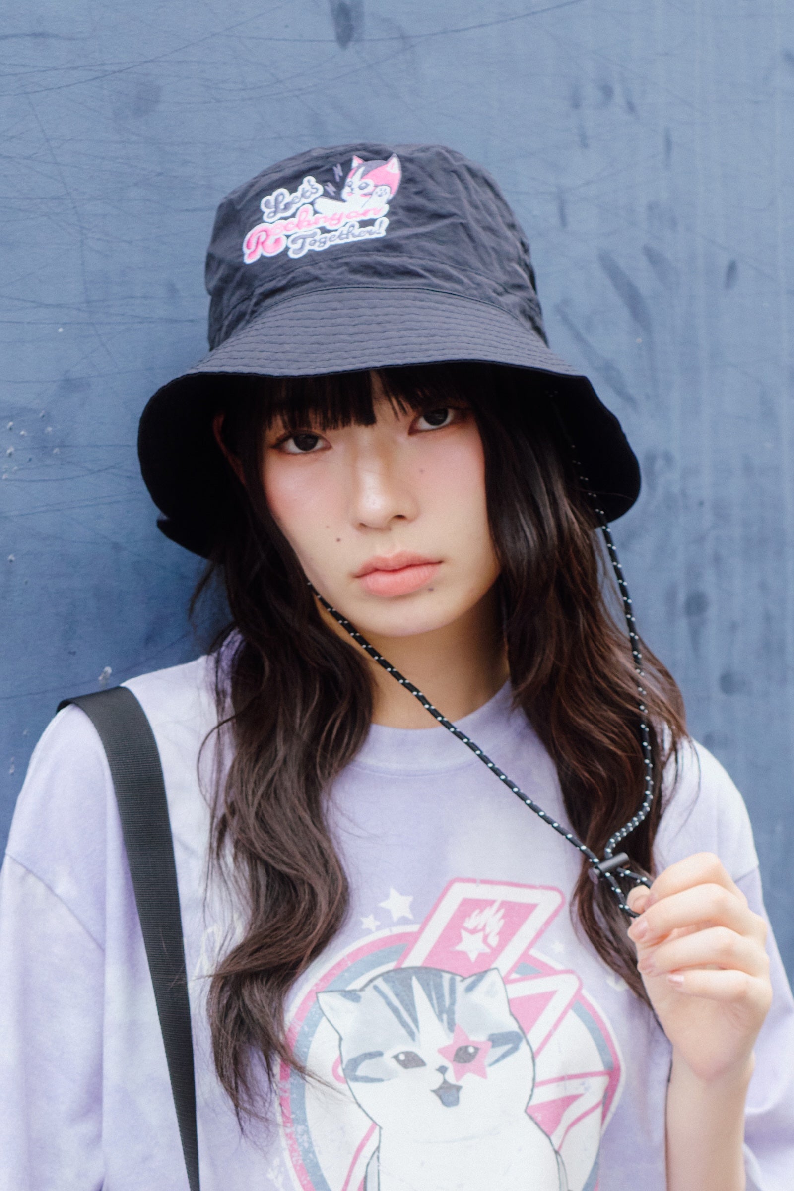 mofusand ナイロンハット Let’s Rocknyan Together ブラック