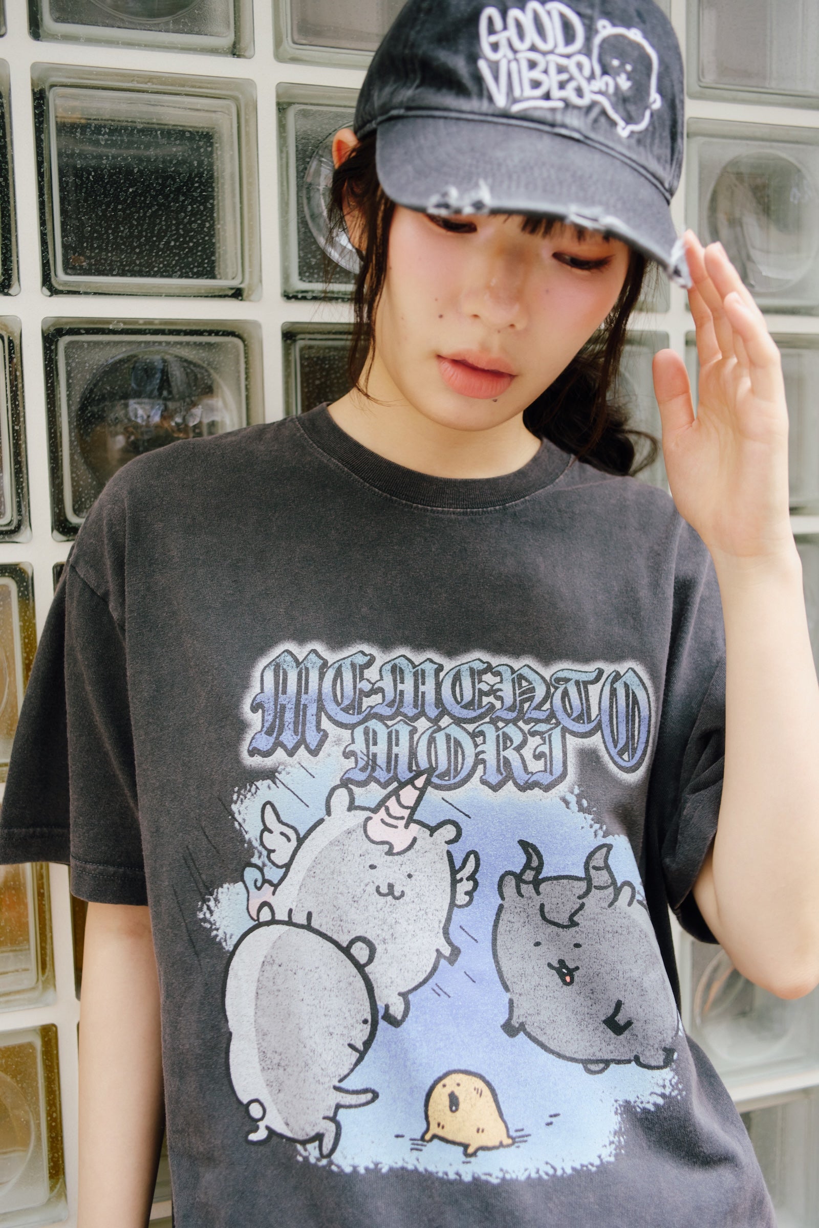 ナガノキャラクターズ TシャツMEMENTO MORI スミ