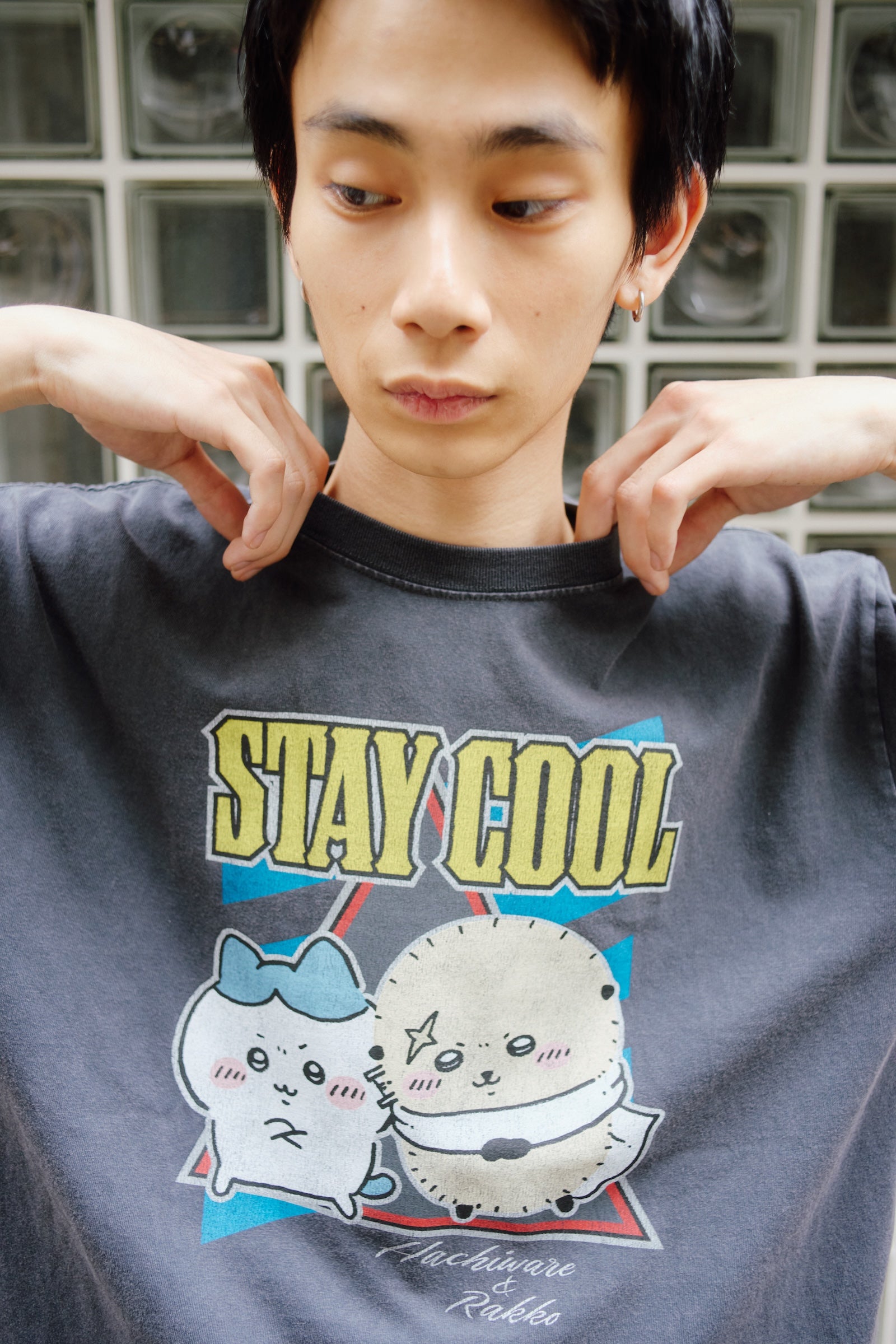 【7月中旬以降お届け】ちいかわ Tシャツ STAY COOL スミ
