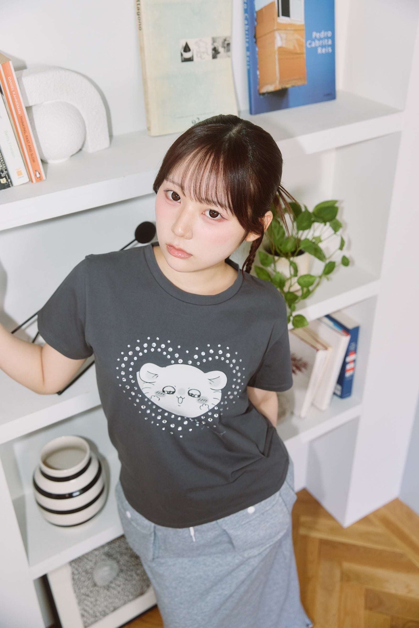 ちいかわ ラインストーンTシャツ DECO(モモンガ) スミクロ