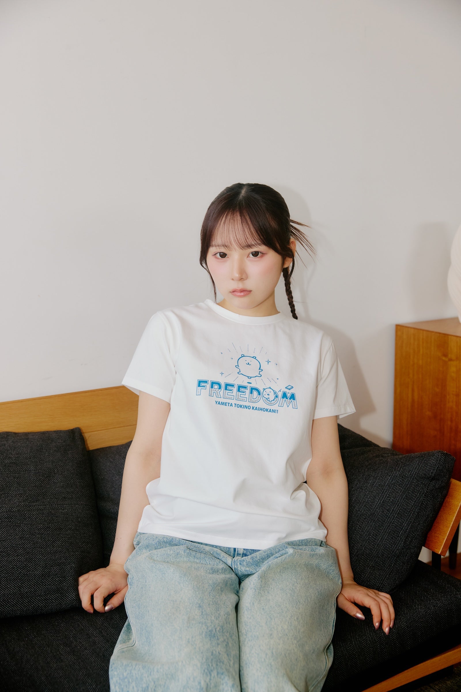 ナガノキャラクターズ ラインストーンTシャツ DECO(FREEDOM) ホワイト