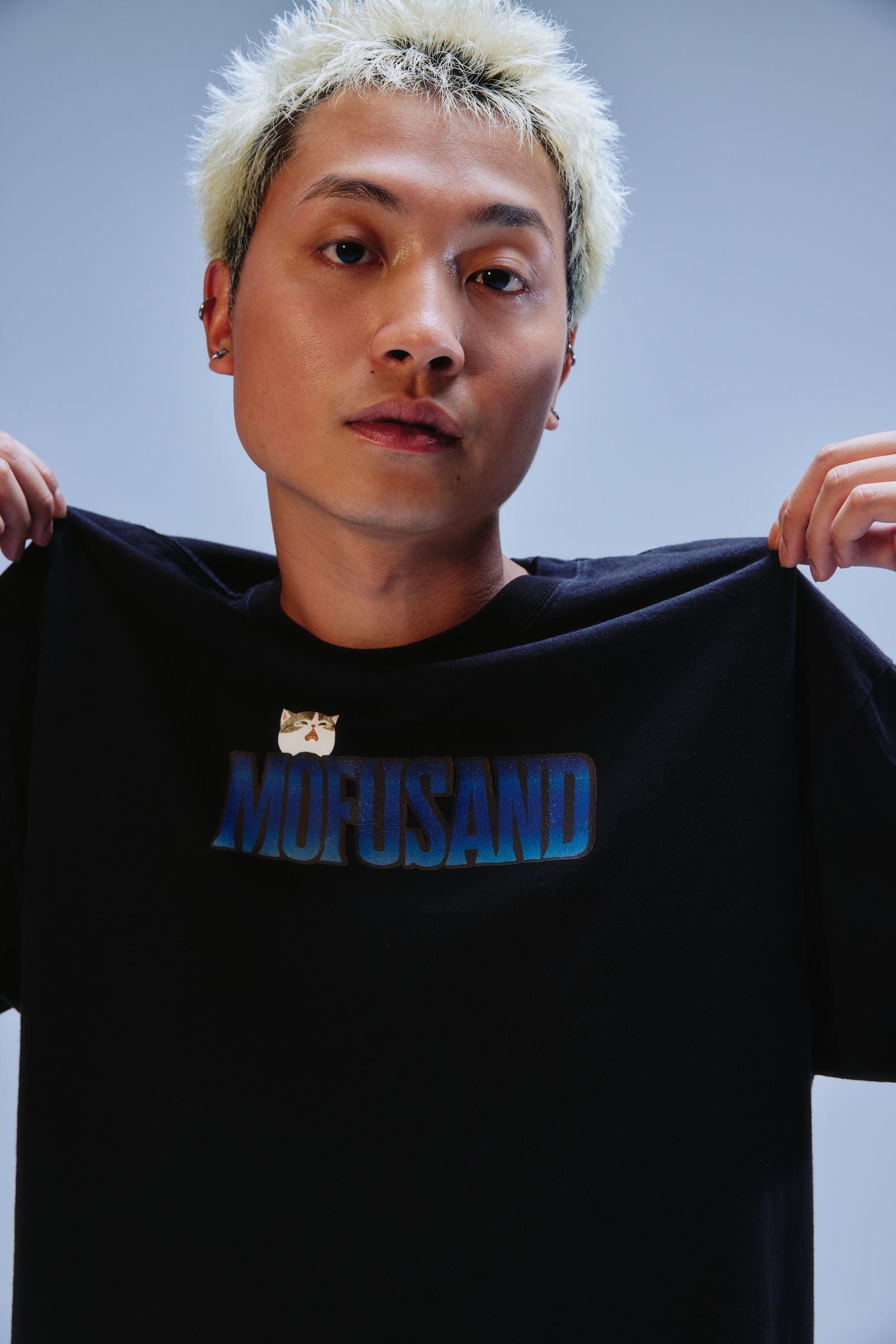 【先行販売】mofusand Tシャツ ホラーサメにゃん ブラック