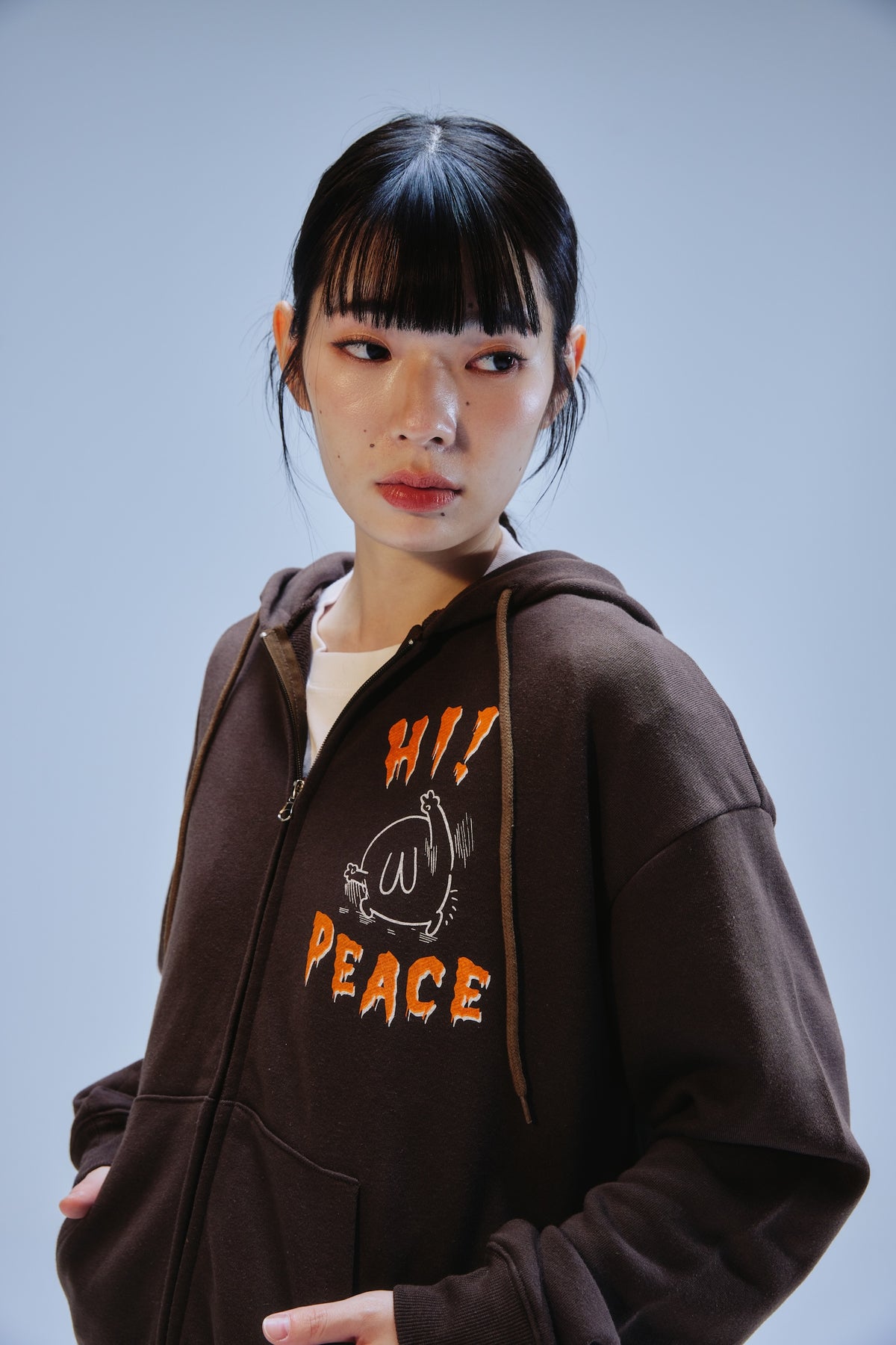 ちいかわ ジップパーカー ホラーシリーズ(トリオ) ブラウン