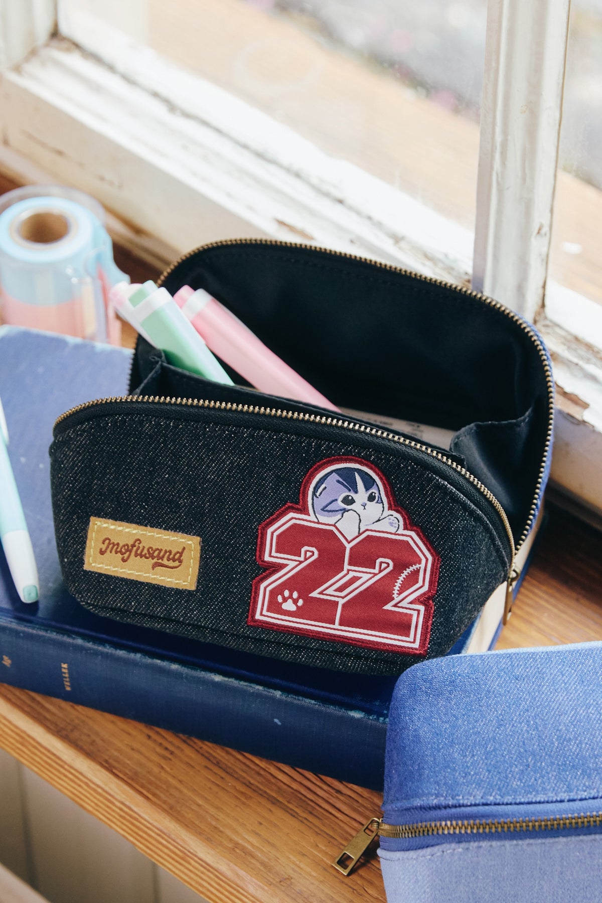 mofusand デニムポーチ 22 ブラック ONE