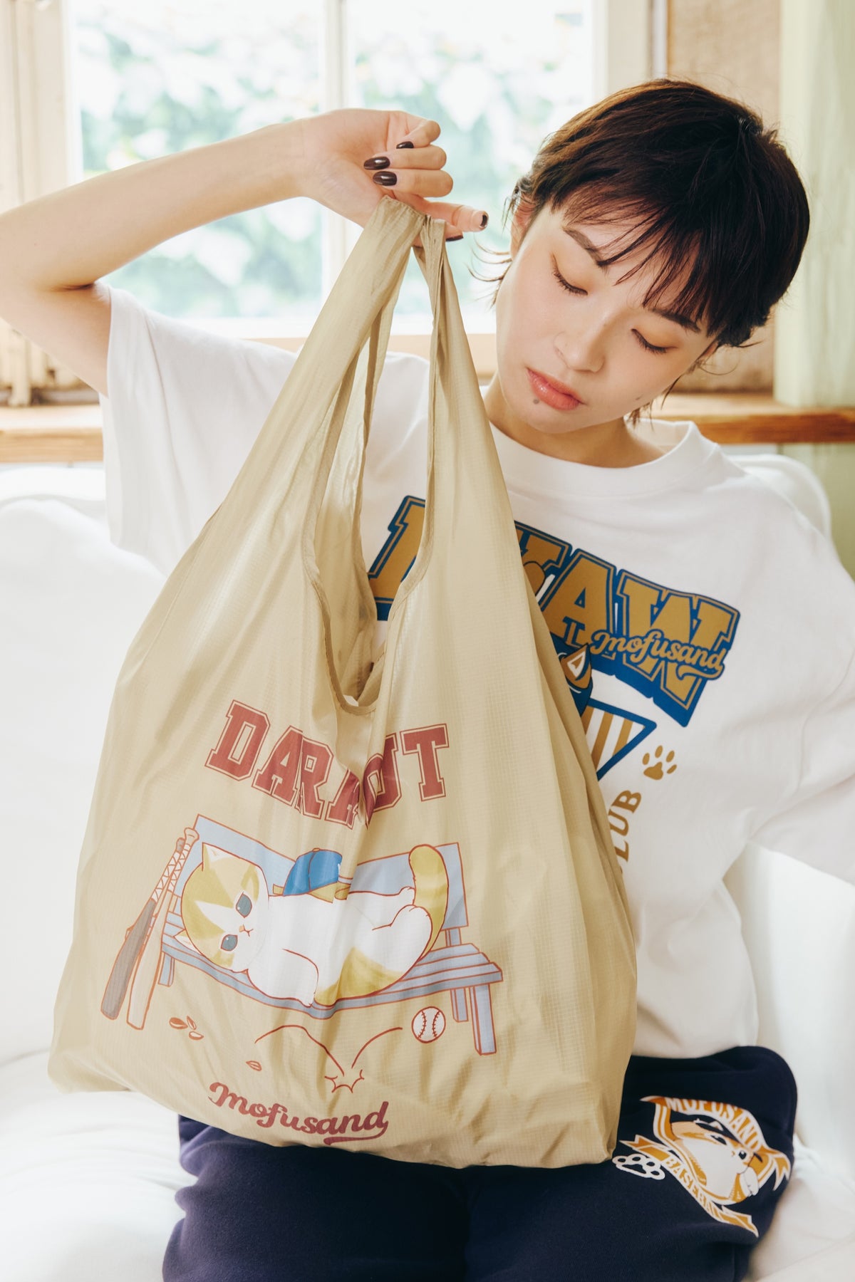 mofusand エコバッグ DARA OUT ベージュ ONE