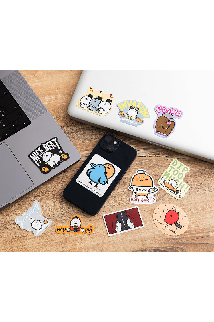 【2BUY10%OFF対象商品】ナガノマーケット スマホに貼れるサイズのステッカー(波ある?)