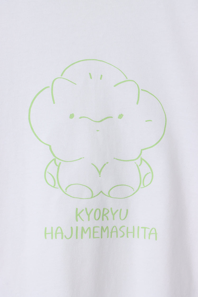 恐竜はじめました Tシャツ Hello!バブ ホワイト