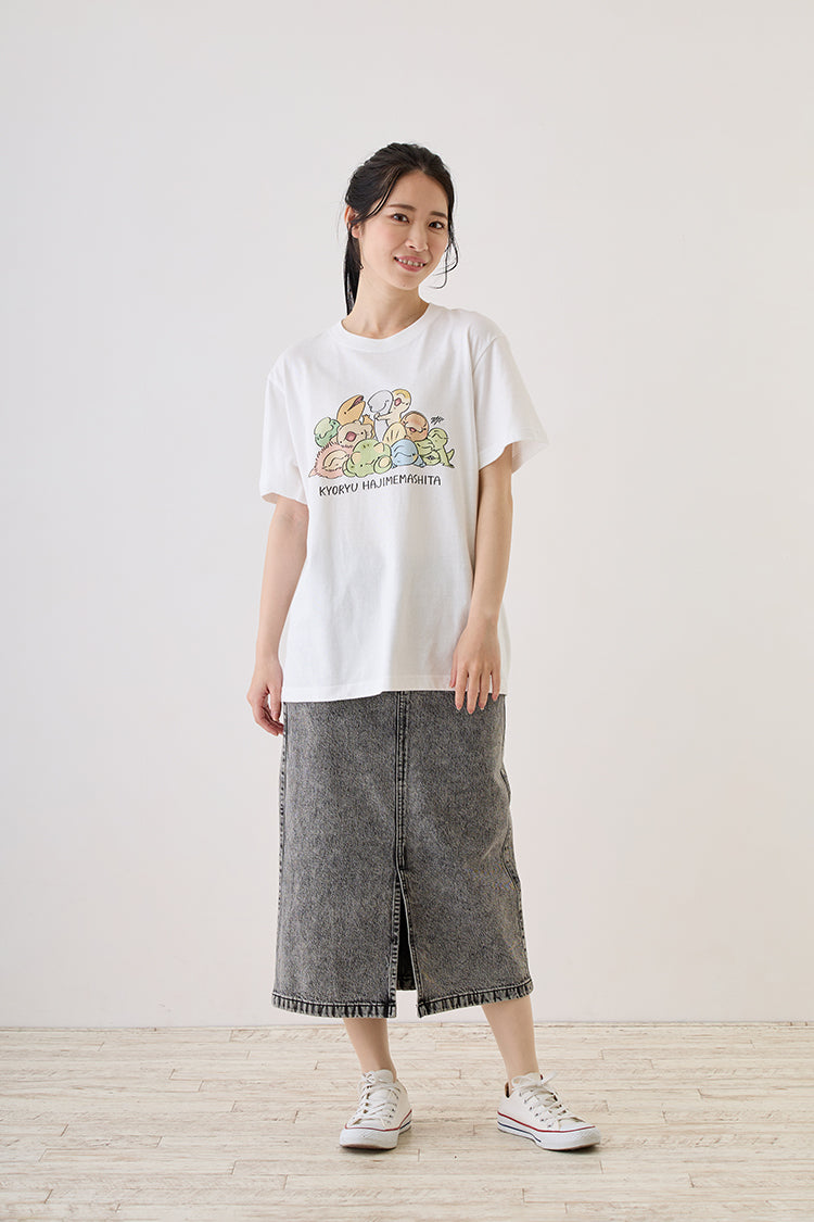 恐竜はじめました Tシャツ 恐竜フレンズ ホワイト