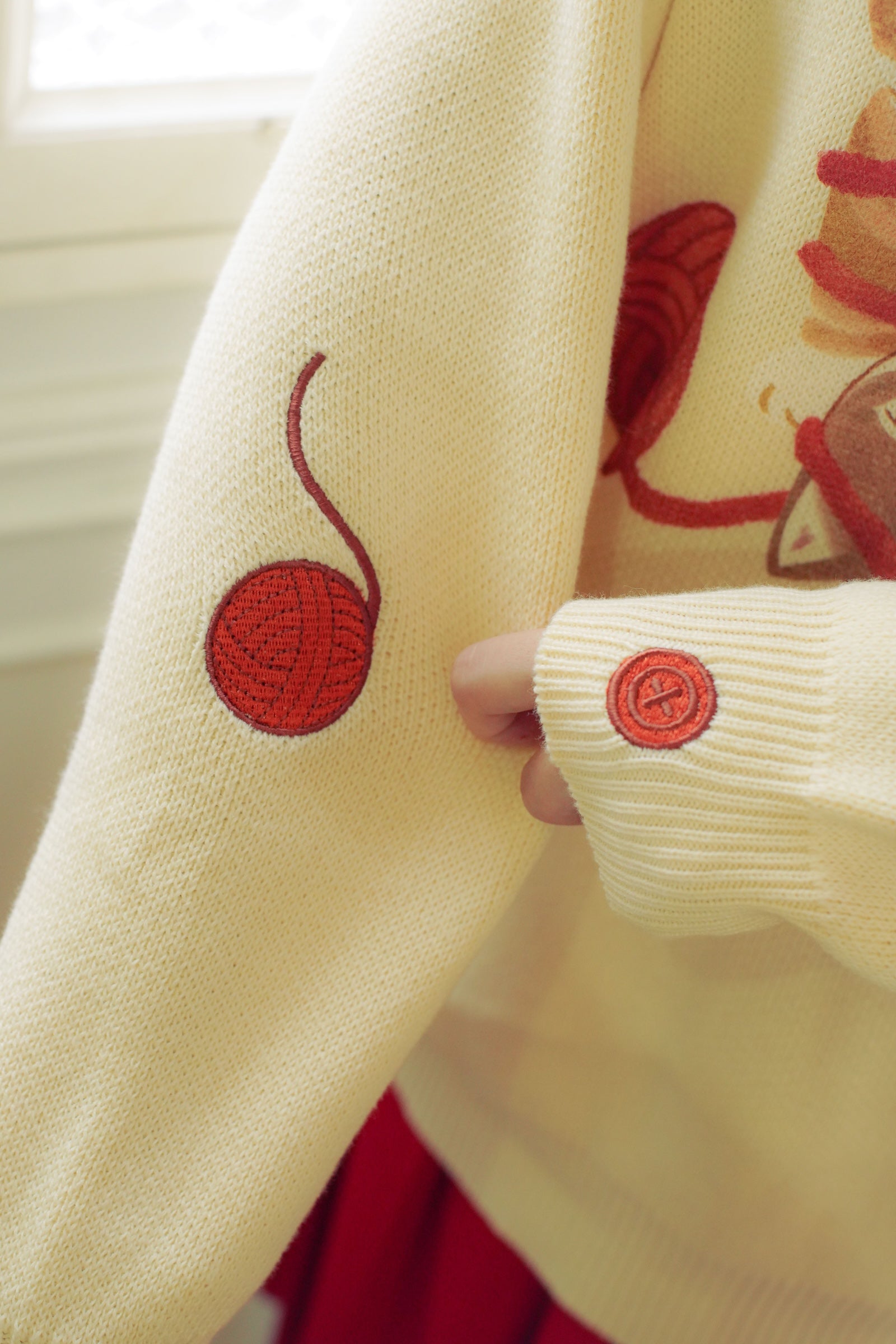 【2BUY10%OFF対象商品】mofusand セーター 毛糸玉 にゃいすコンビ ナチュラル