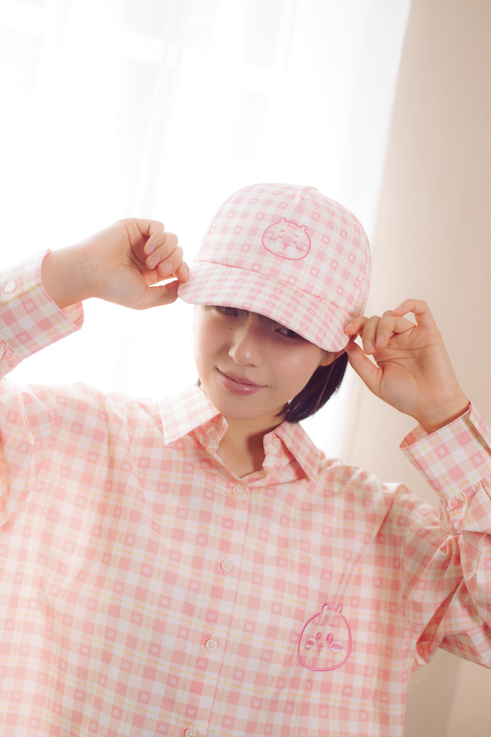 ちいかわ チェックシリーズ CAP ちいかわ ピンク