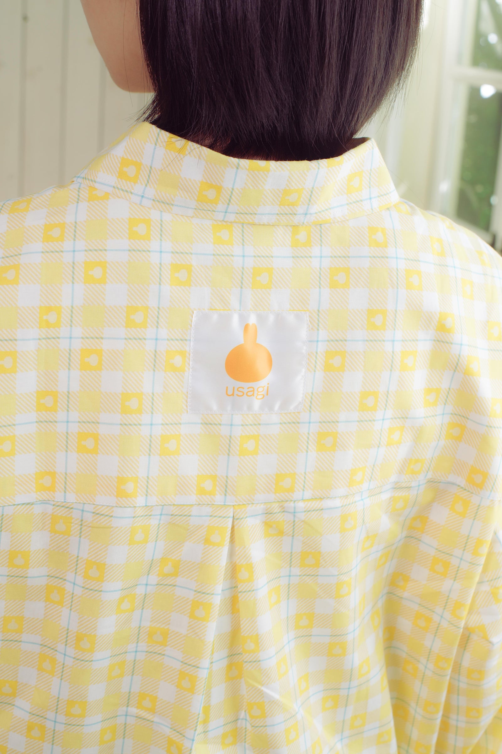 ちいかわ チェックシリーズ シャツ うさぎ イエロー