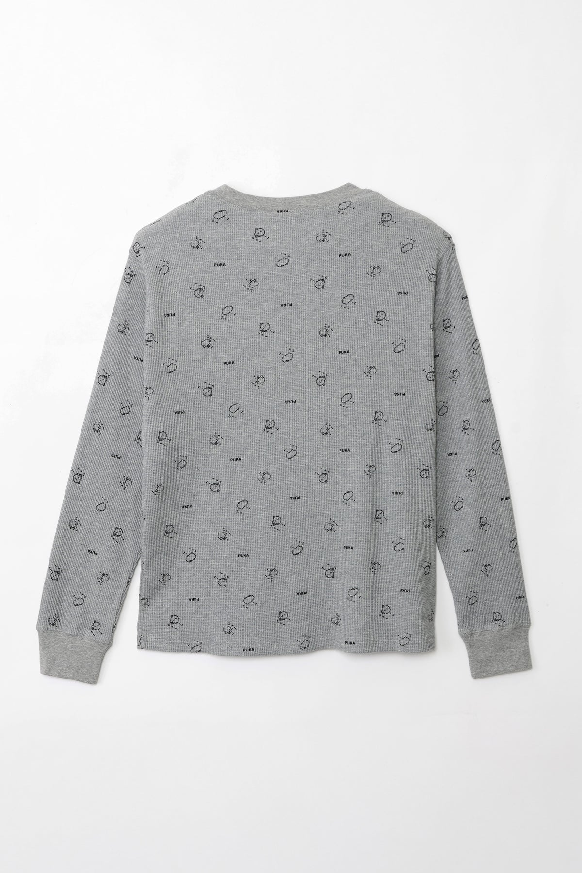 ちいかわ ワッフル長袖Tシャツ プカー グレー