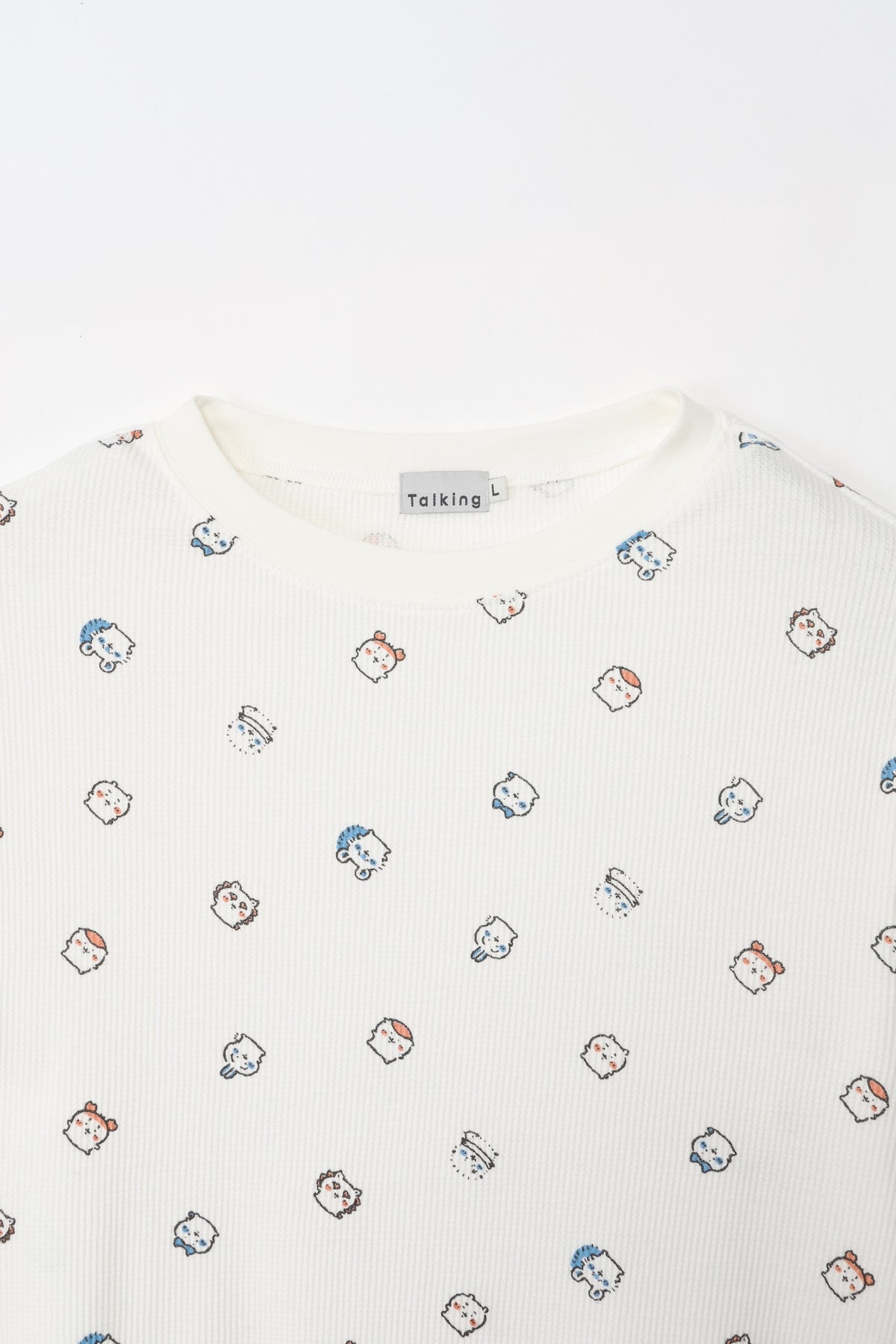 ちいかわ ワッフル長袖Tシャツ 小さいの ホワイト