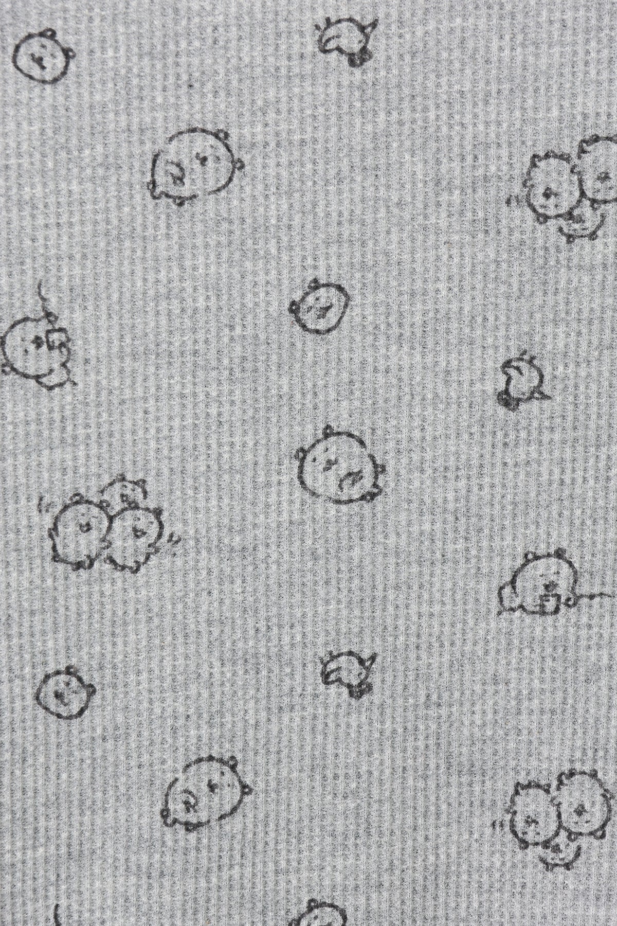 ナガノキャラクターズ ワッフル長袖Tシャツ 思いを馳せる グレー