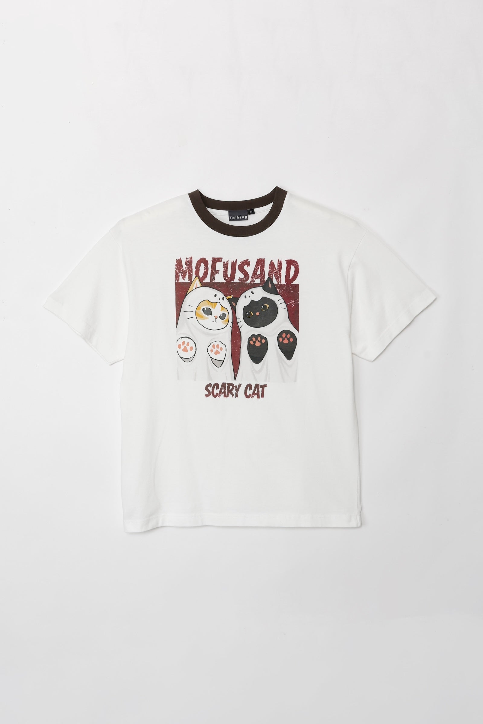 【先行販売】mofusand Tシャツ SCARY CAT ホワイト