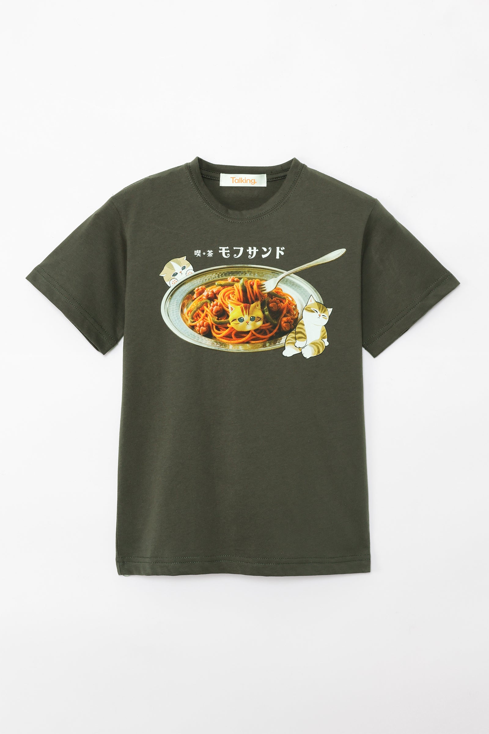 mofusand キッズTシャツ 二ャポリタン スミクロ