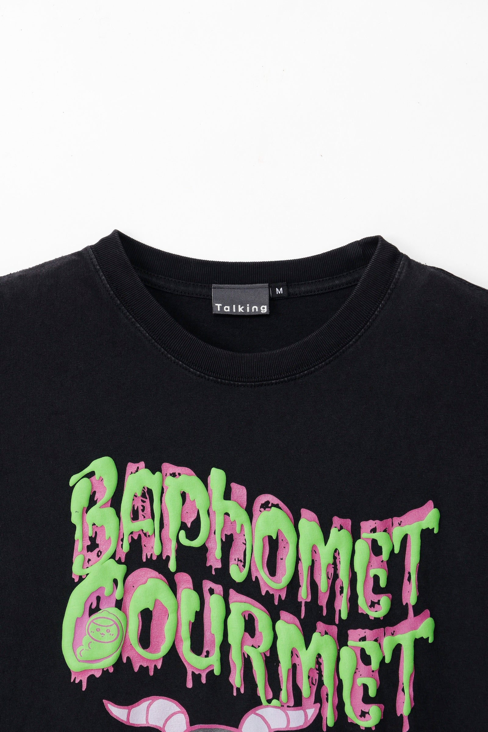 【先行販売】ちいかわ 発泡プリントTシャツ BAPHOMET GOURMET ブラック