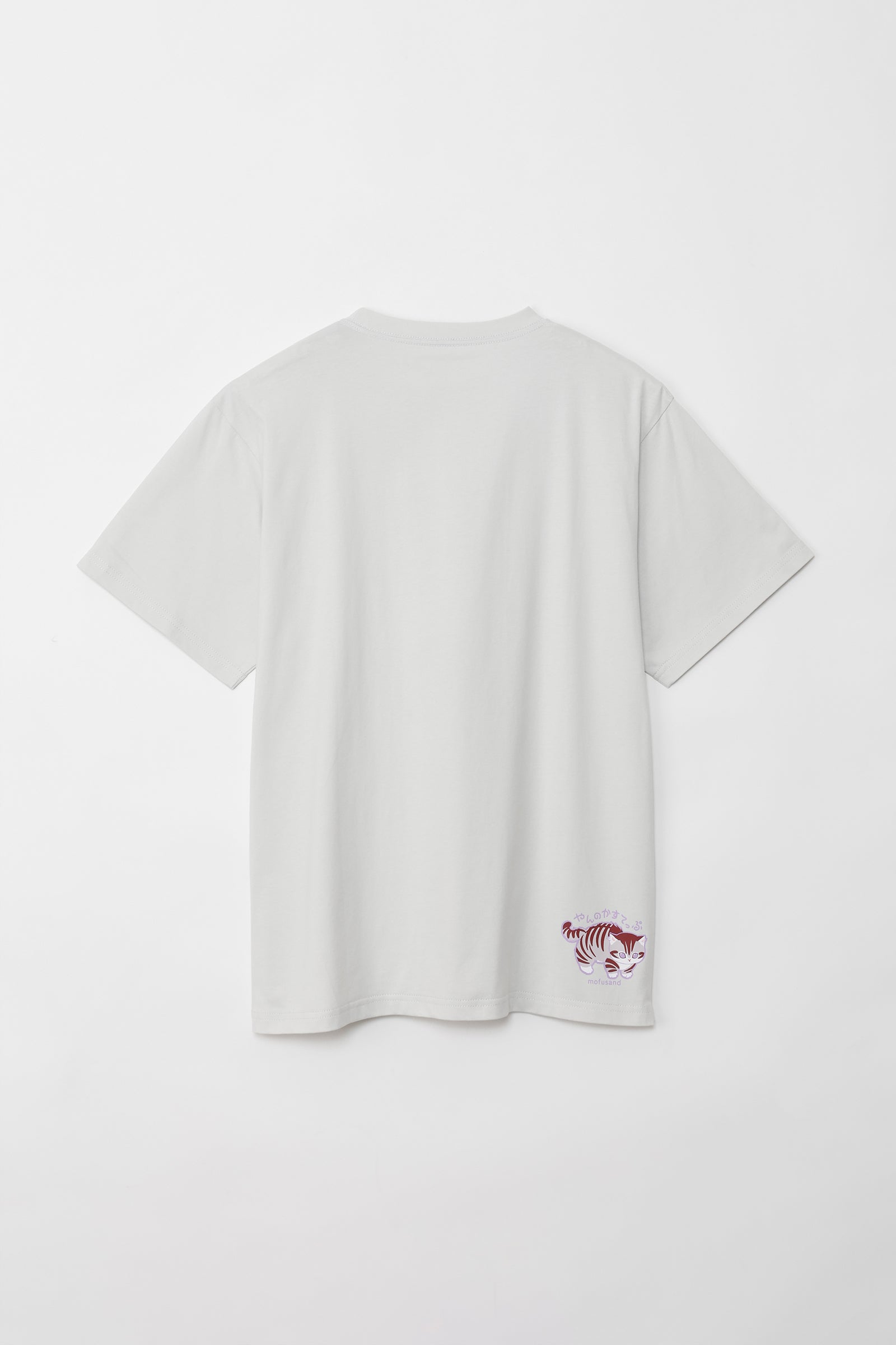 【2BUY10%OFF対象商品】mofusand Tシャツ なにもわるくにゃい 花瓶だいすきにゃん グレー
