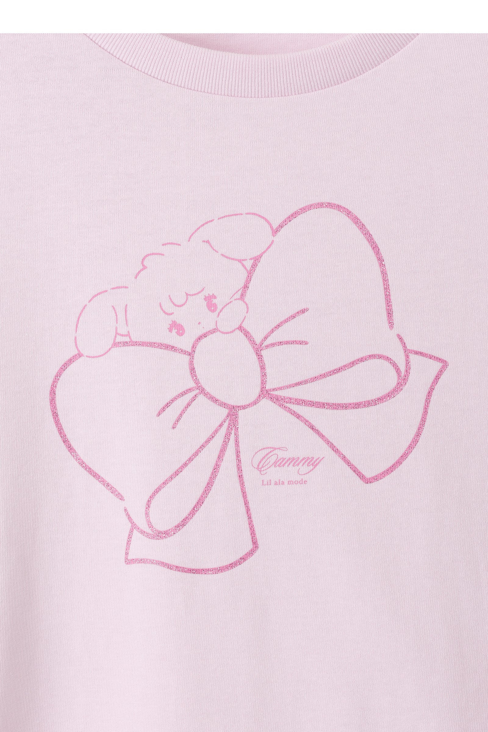 Lil ala mode Tシャツ RIBBON CAMMY ピンク
