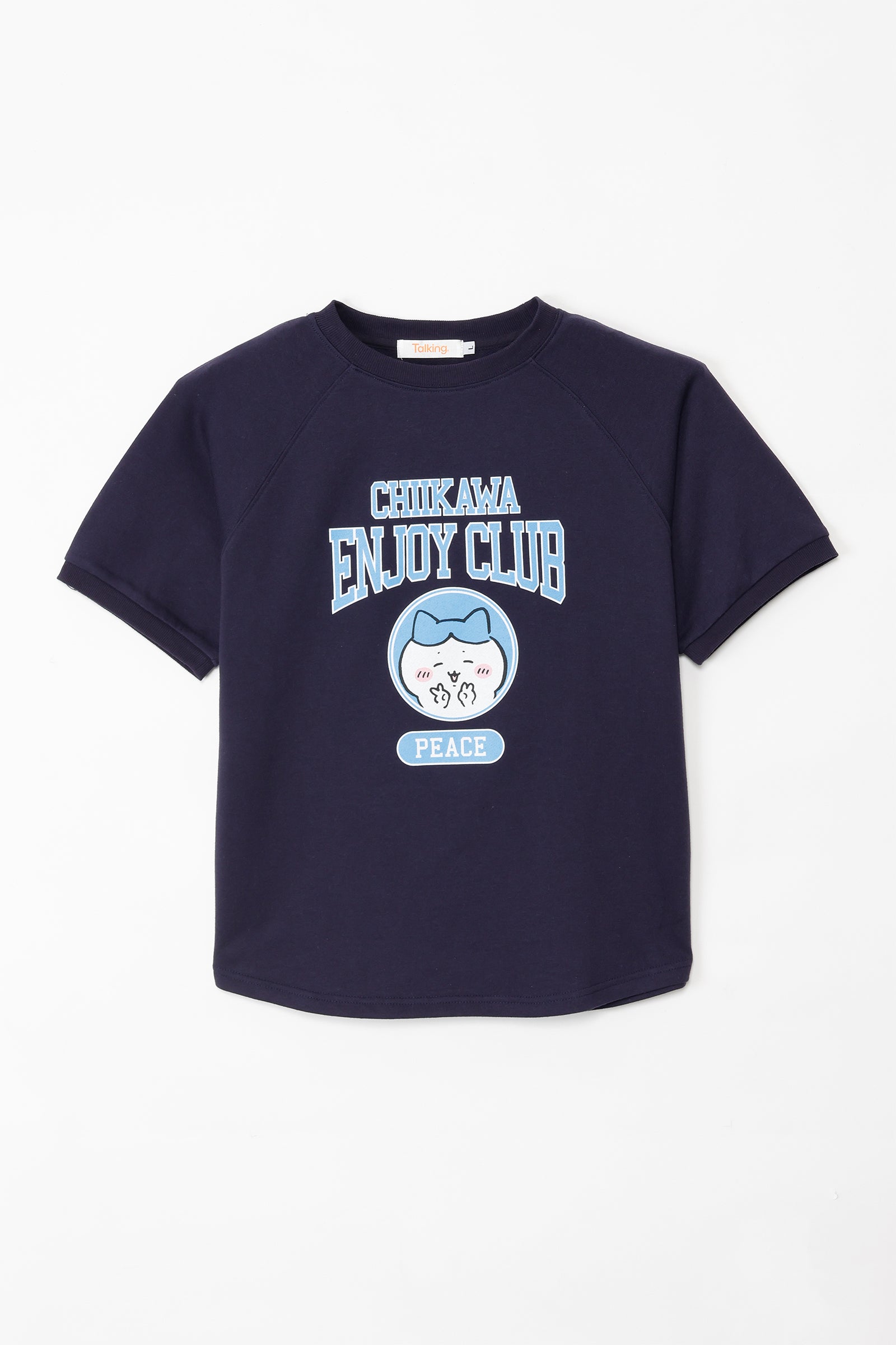 【2BUY10%OFF対象商品】ちいかわ Tシャツ ピース ハチワレ ネイビー
