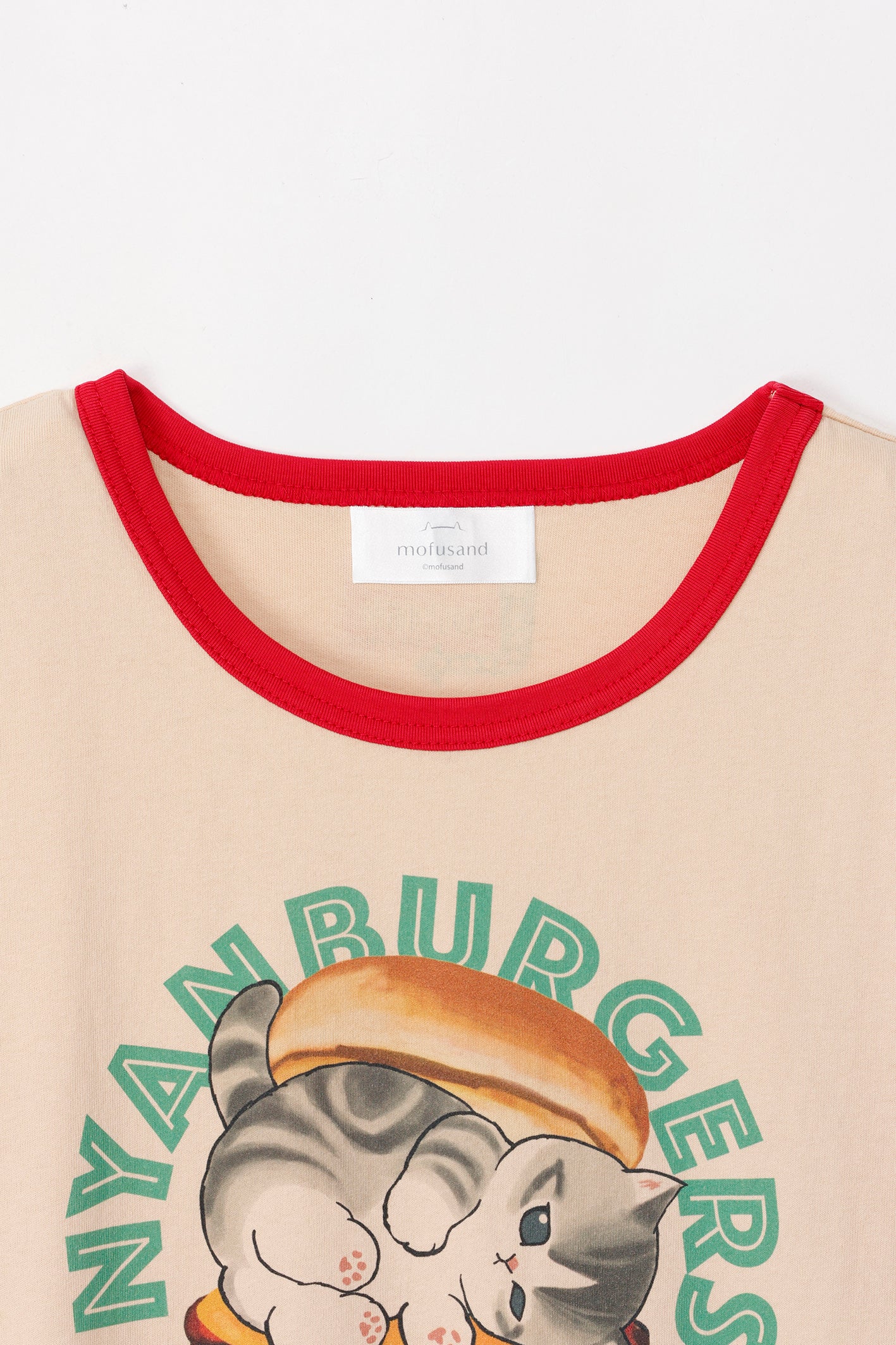 【2BUY10%OFF対象商品】mofusand Tシャツ ダイナー NYANBURGERS ブラウン