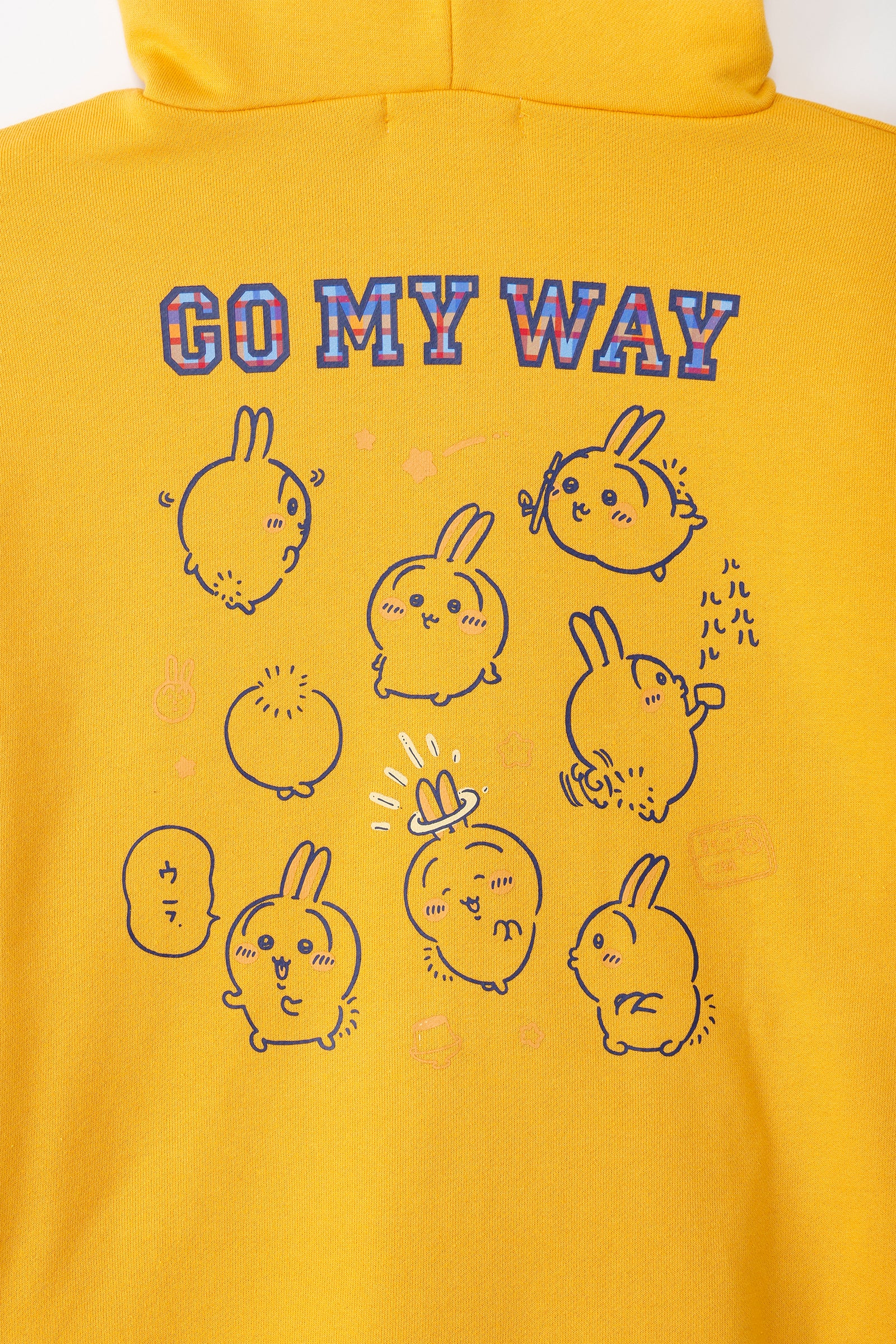 【2BUY10%OFF対象商品】ちいかわ ZIPパーカー GO MY WAY イエロー