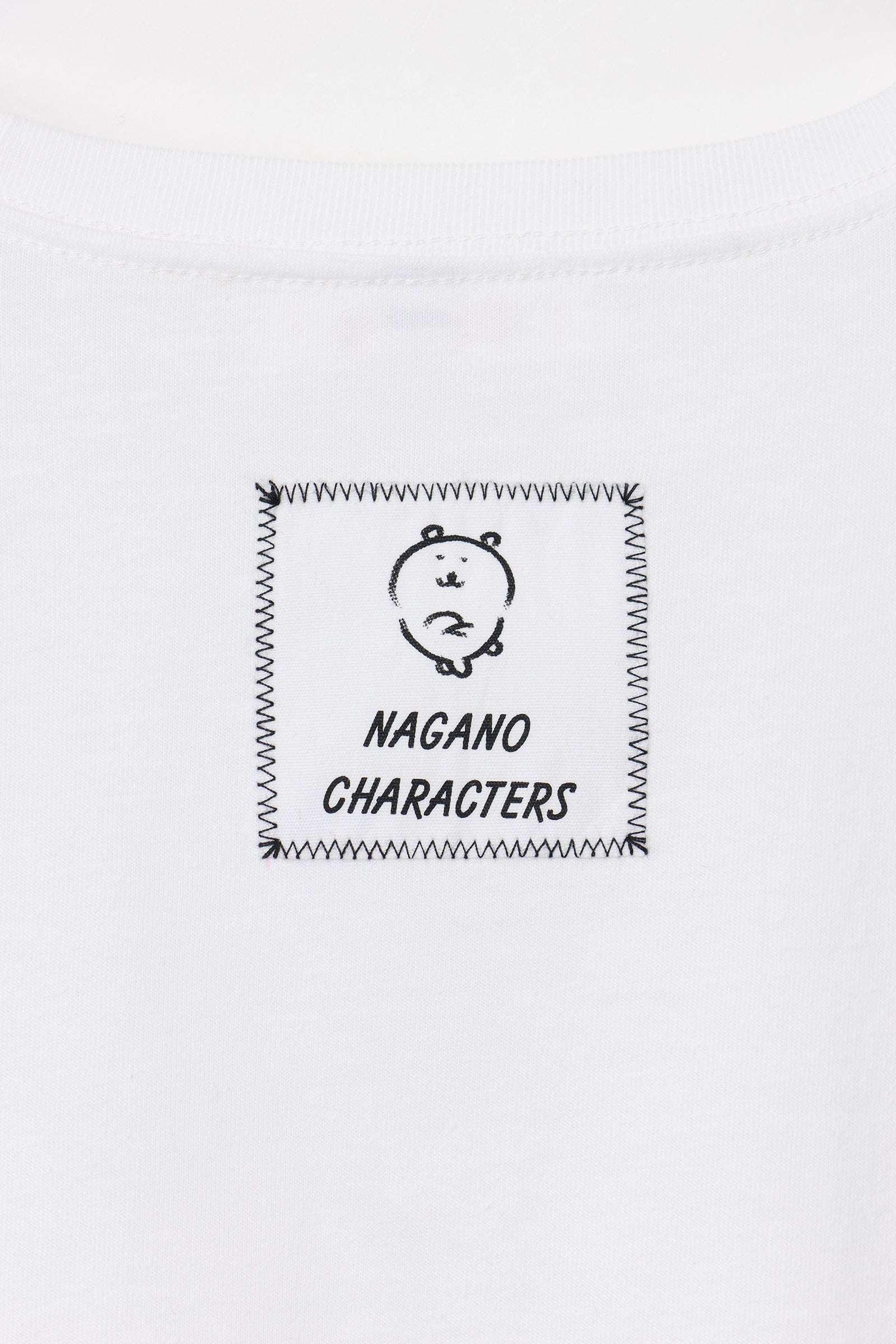 ナガノキャラクターズ 長袖Tシャツ モノクロなくま ホワイト