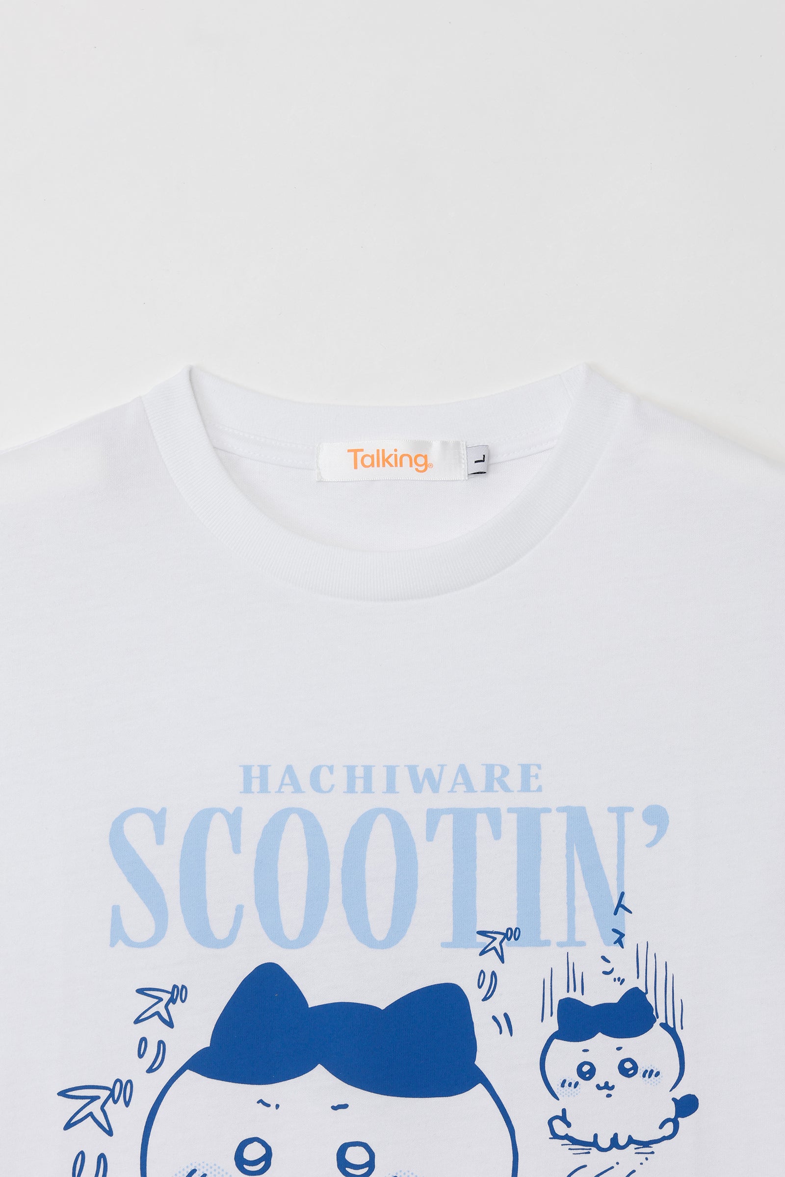 ちいかわ パックTシャツ おしりズリズリ/ステッカー ホワイト/スミ
