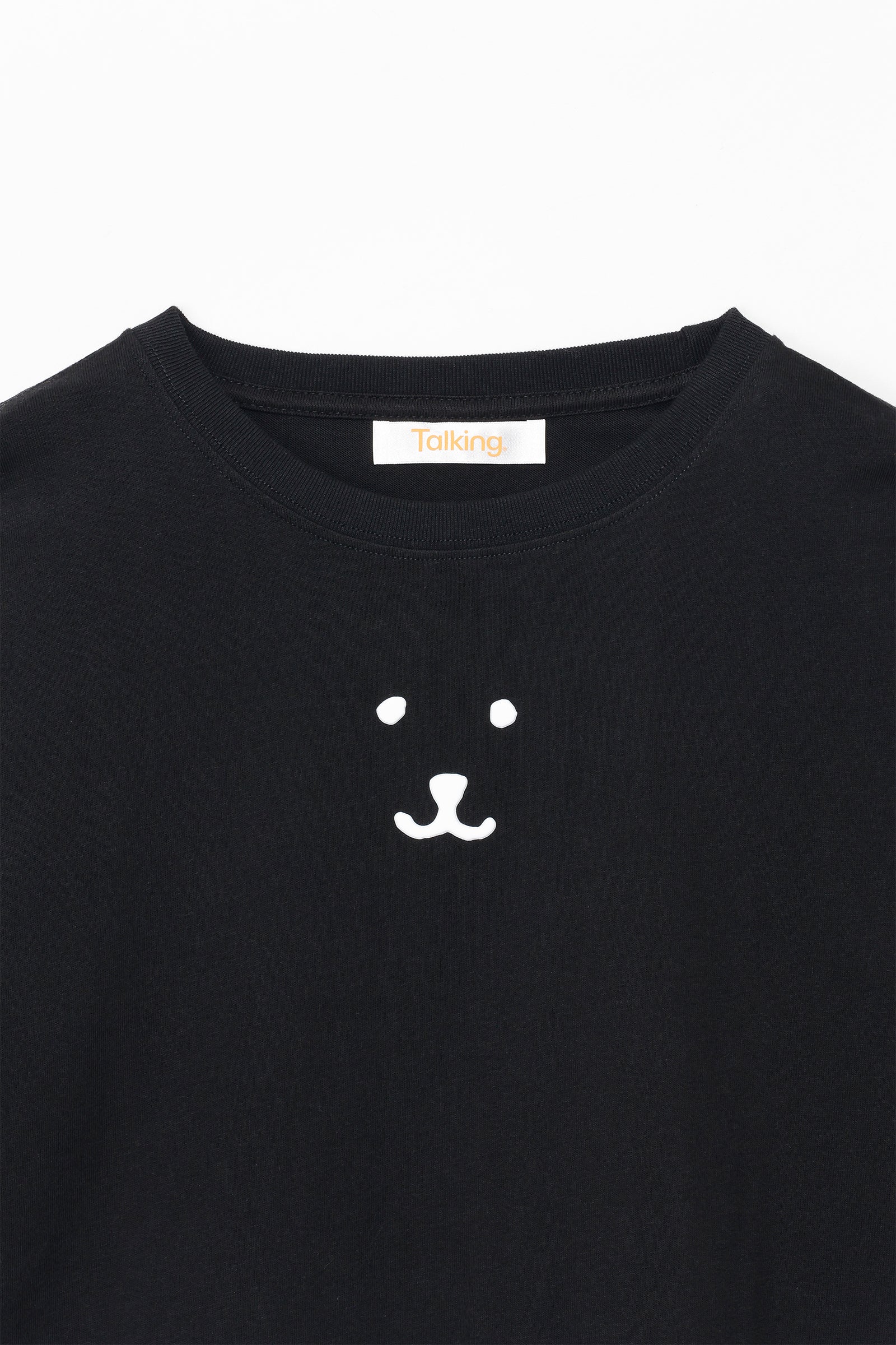 ナガノキャラクターズ 長袖Tシャツ モノクロなくま ブラック
