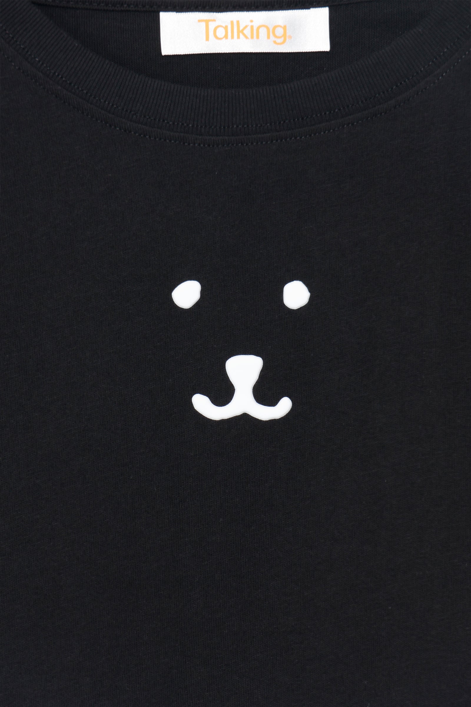 ナガノキャラクターズ 長袖Tシャツ モノクロなくま ブラック