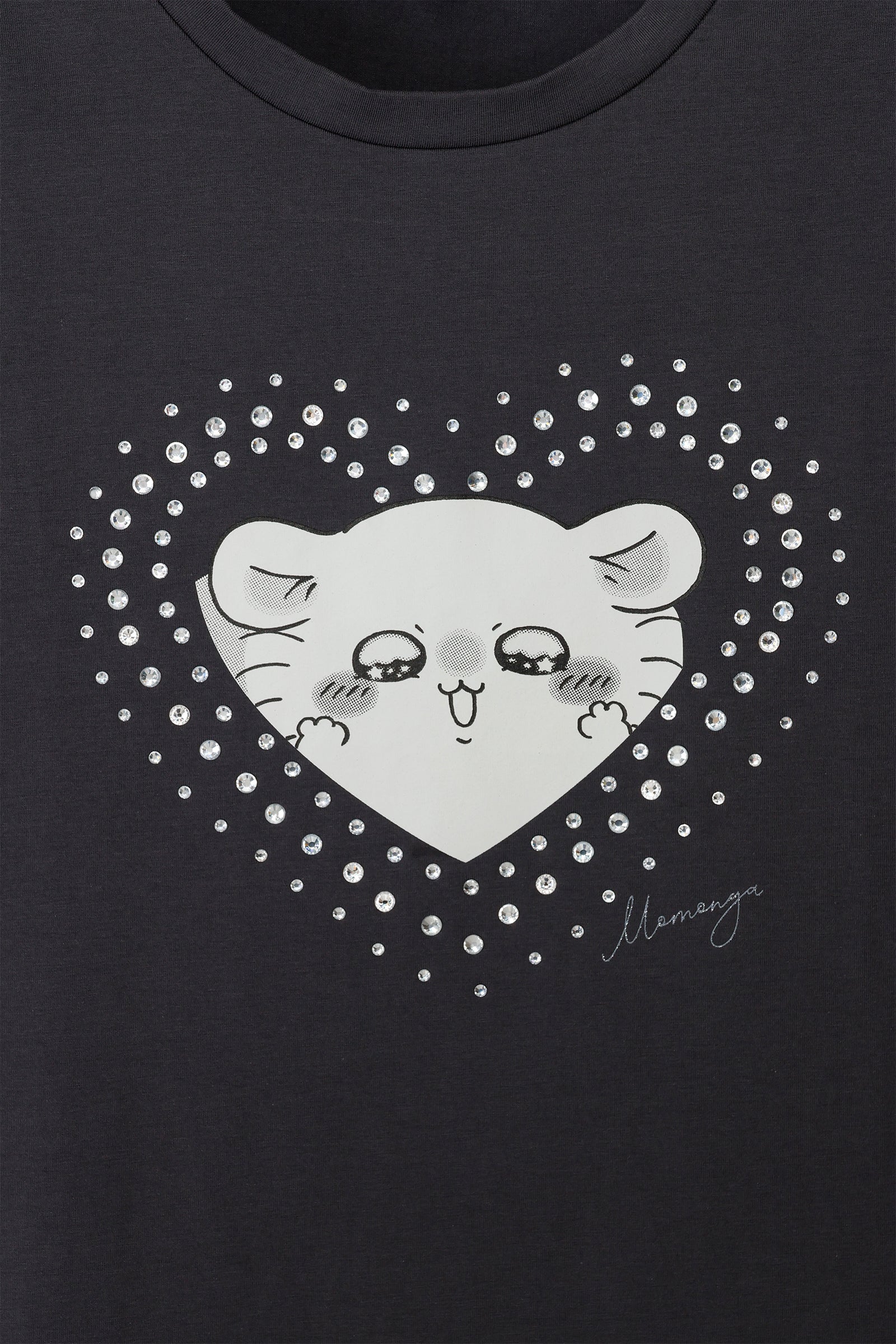 ちいかわ ラインストーンTシャツ DECO(モモンガ) スミクロ