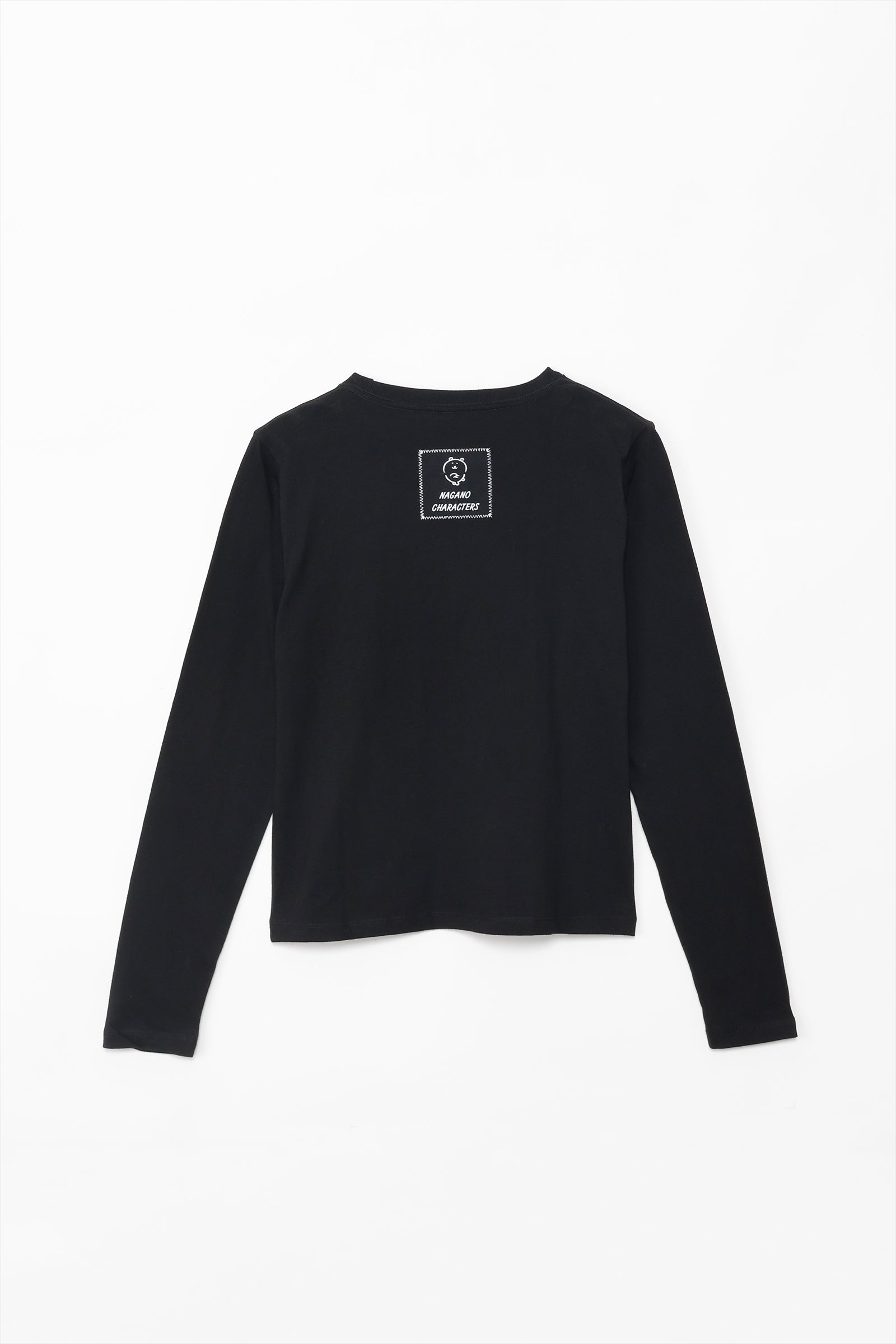 ナガノキャラクターズ 長袖Tシャツ モノクロなくま ブラック