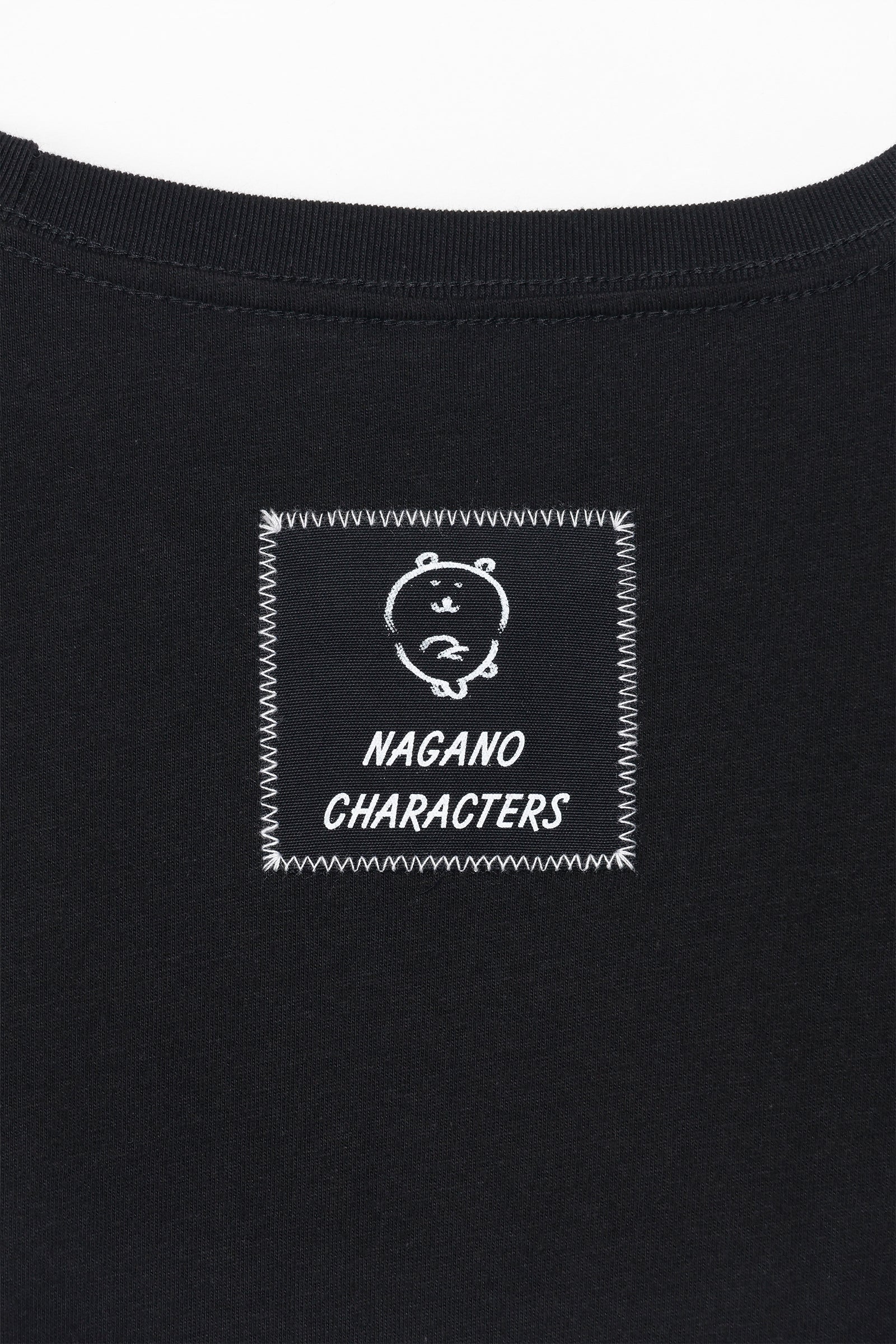 ナガノキャラクターズ 長袖Tシャツ モノクロなくま ブラック