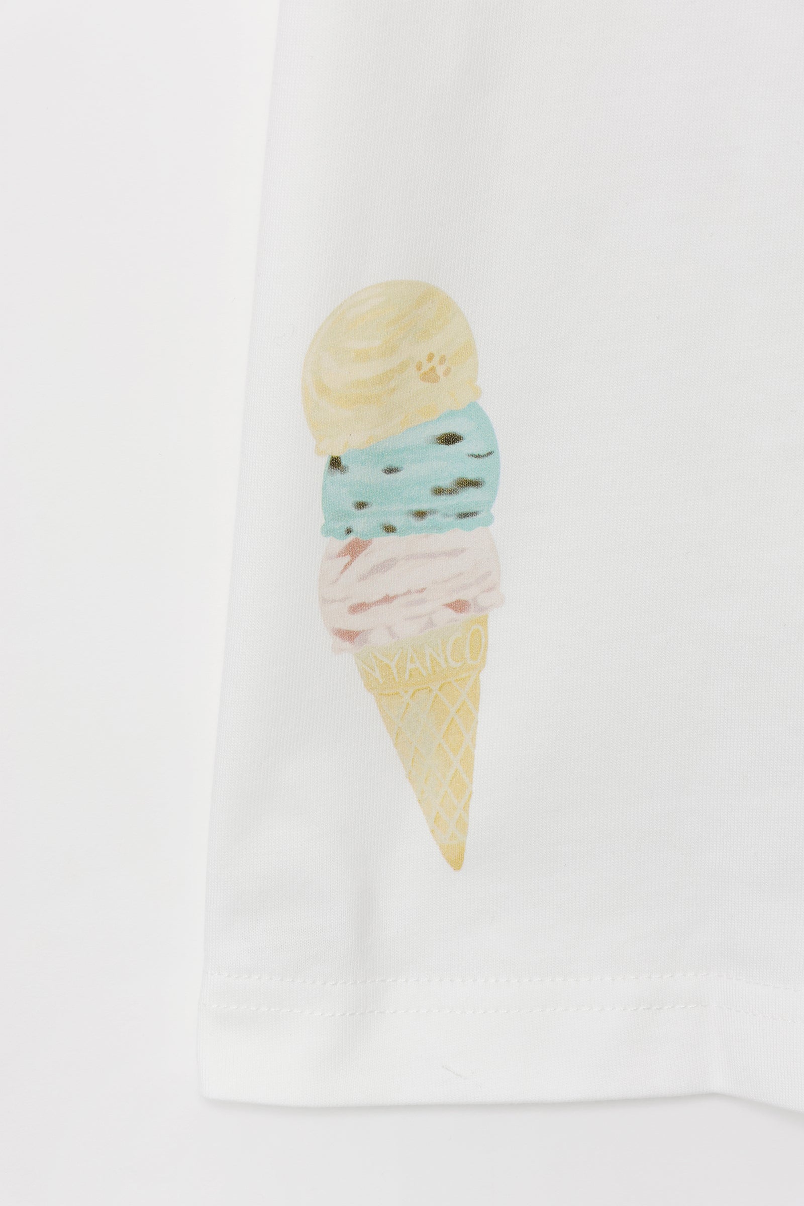 mofusand Tシャツ ICE CREAM NYAN ホワイト