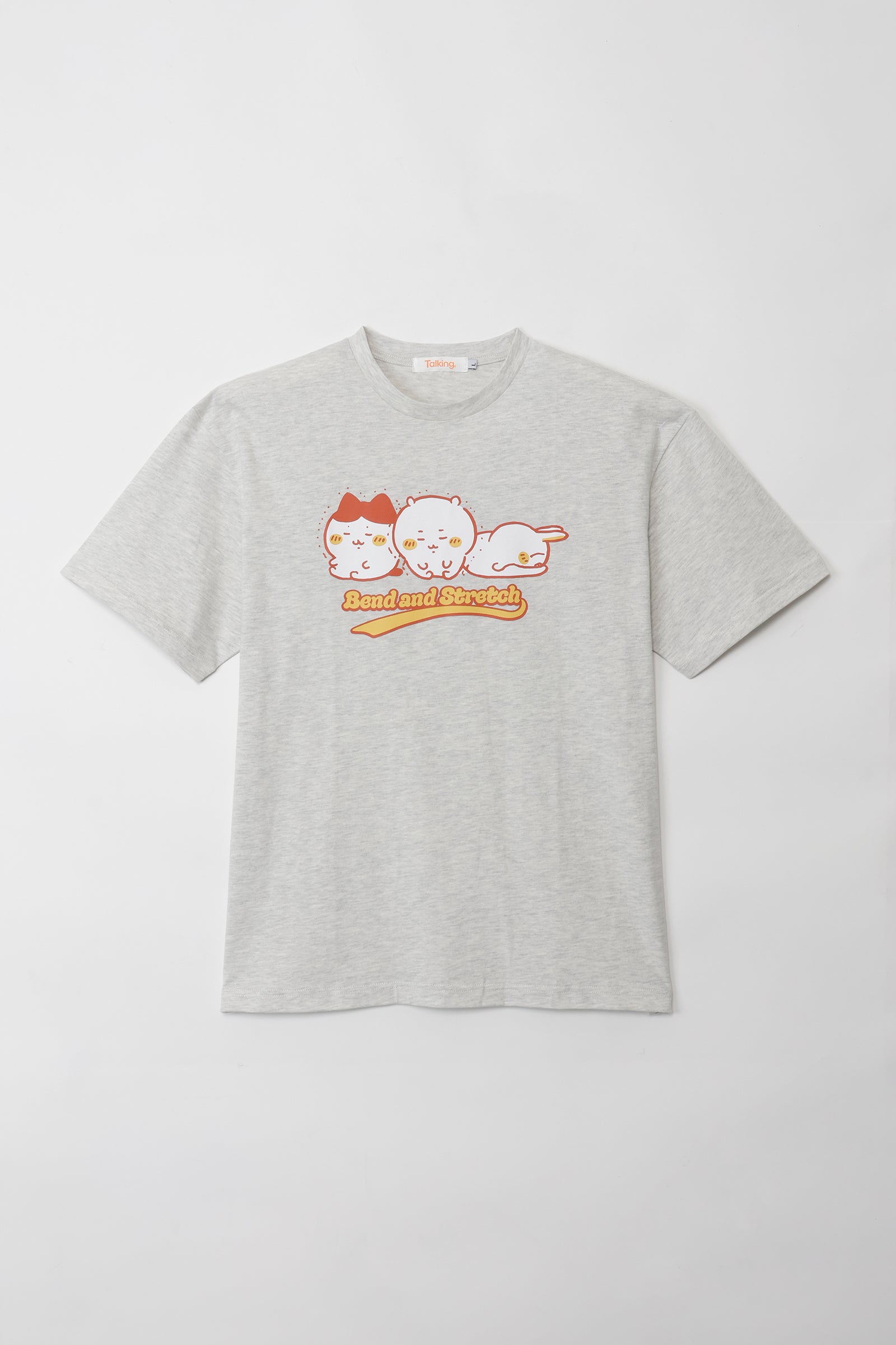 ちいかわ パックTシャツ 焼肉/屈伸 ブラック/オートミール