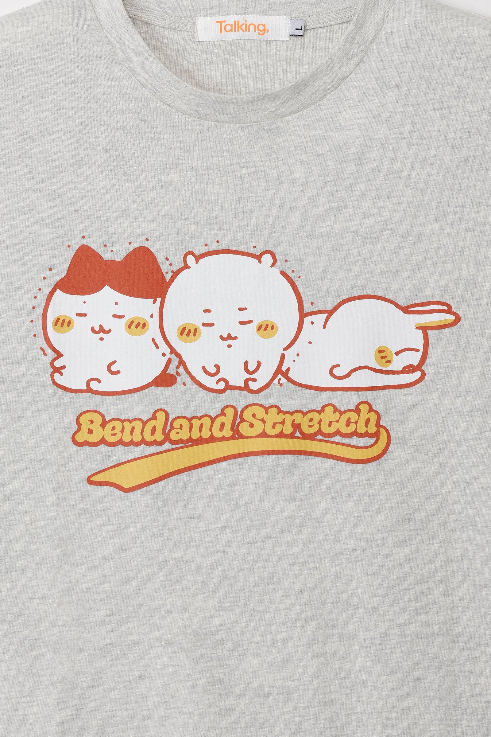 ちいかわ パックTシャツ 焼肉/屈伸 ブラック/オートミール