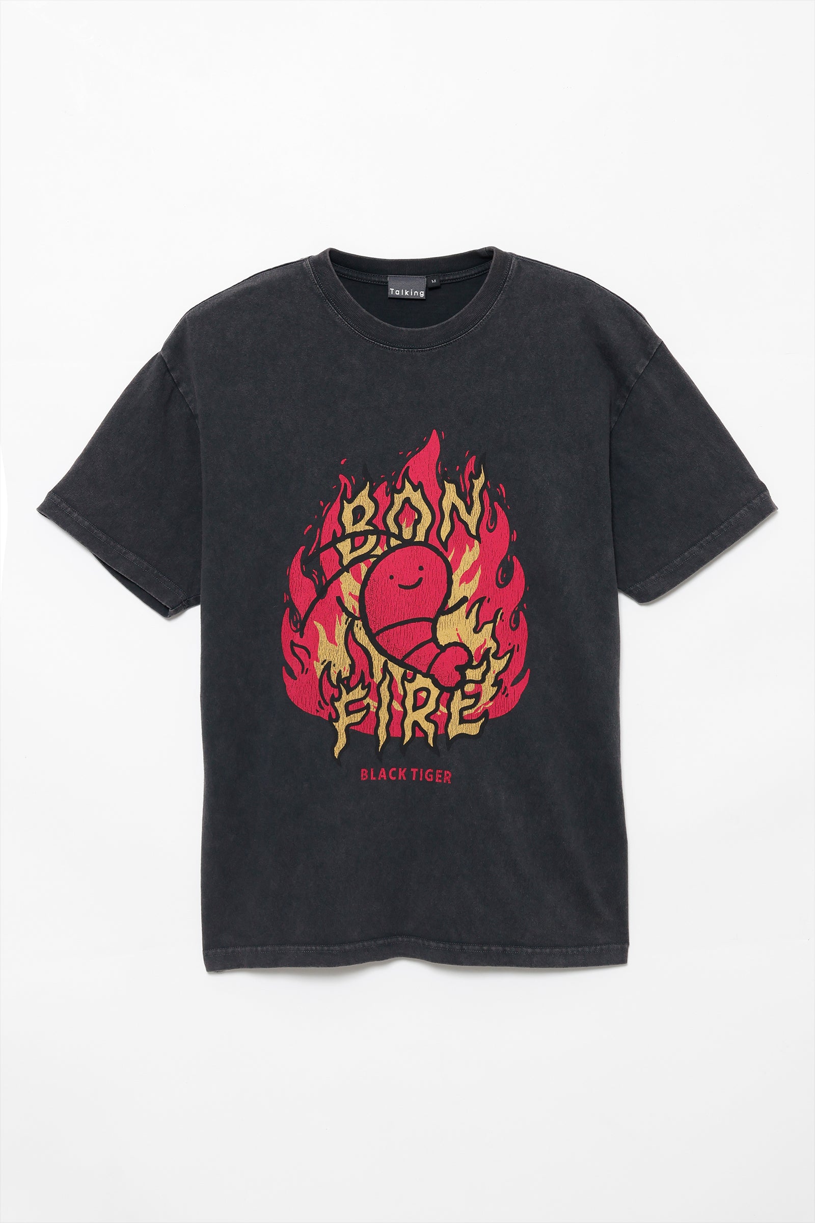 【7月中旬以降お届け】ホワイトタイガーとブラックタイガー Tシャツ ブラックタイガー BONFIRE スミ