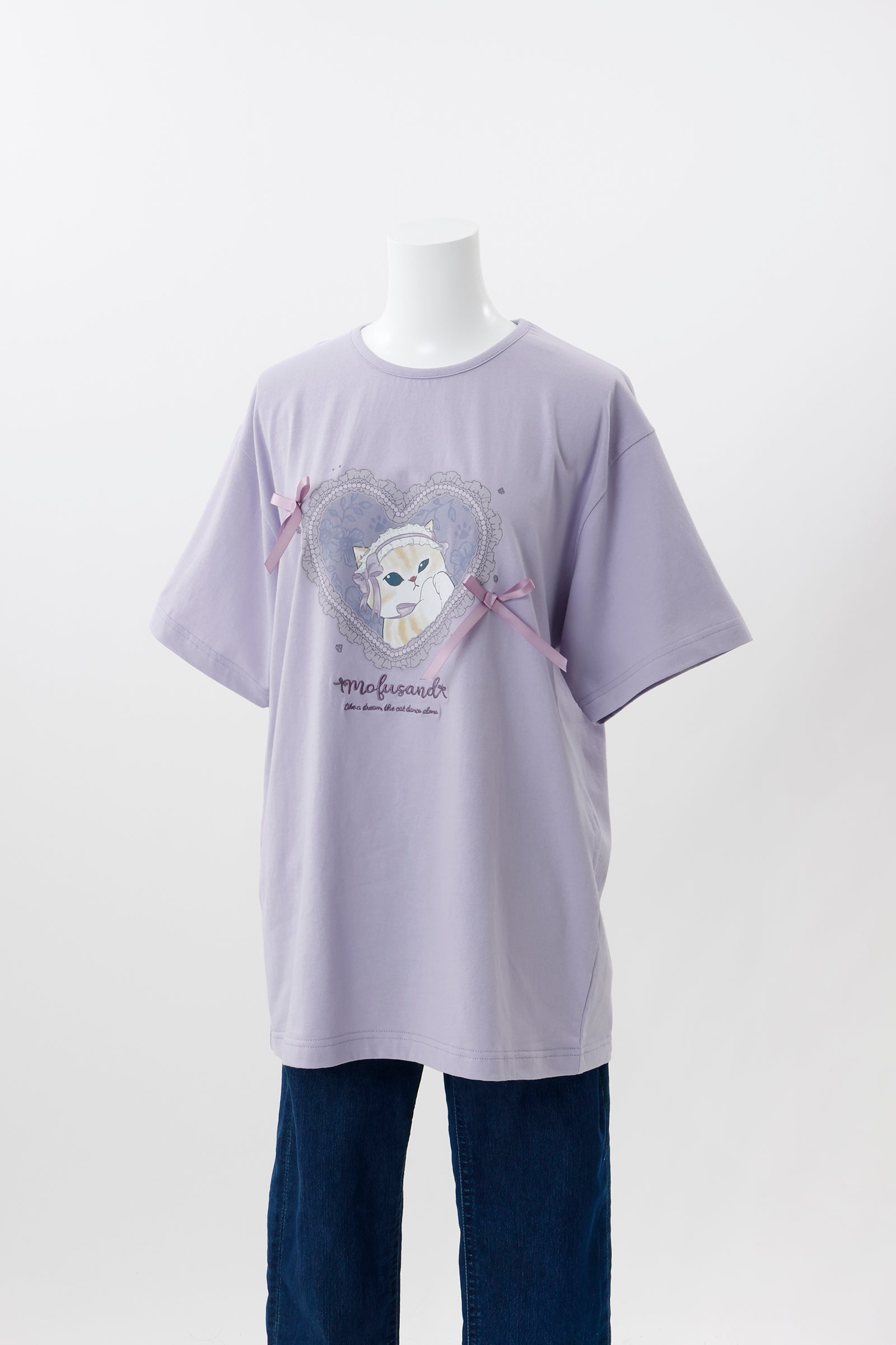 【2BUY10%OFF対象商品】mofusand バレエコア Tシャツ ラベりぼにゃん パープル