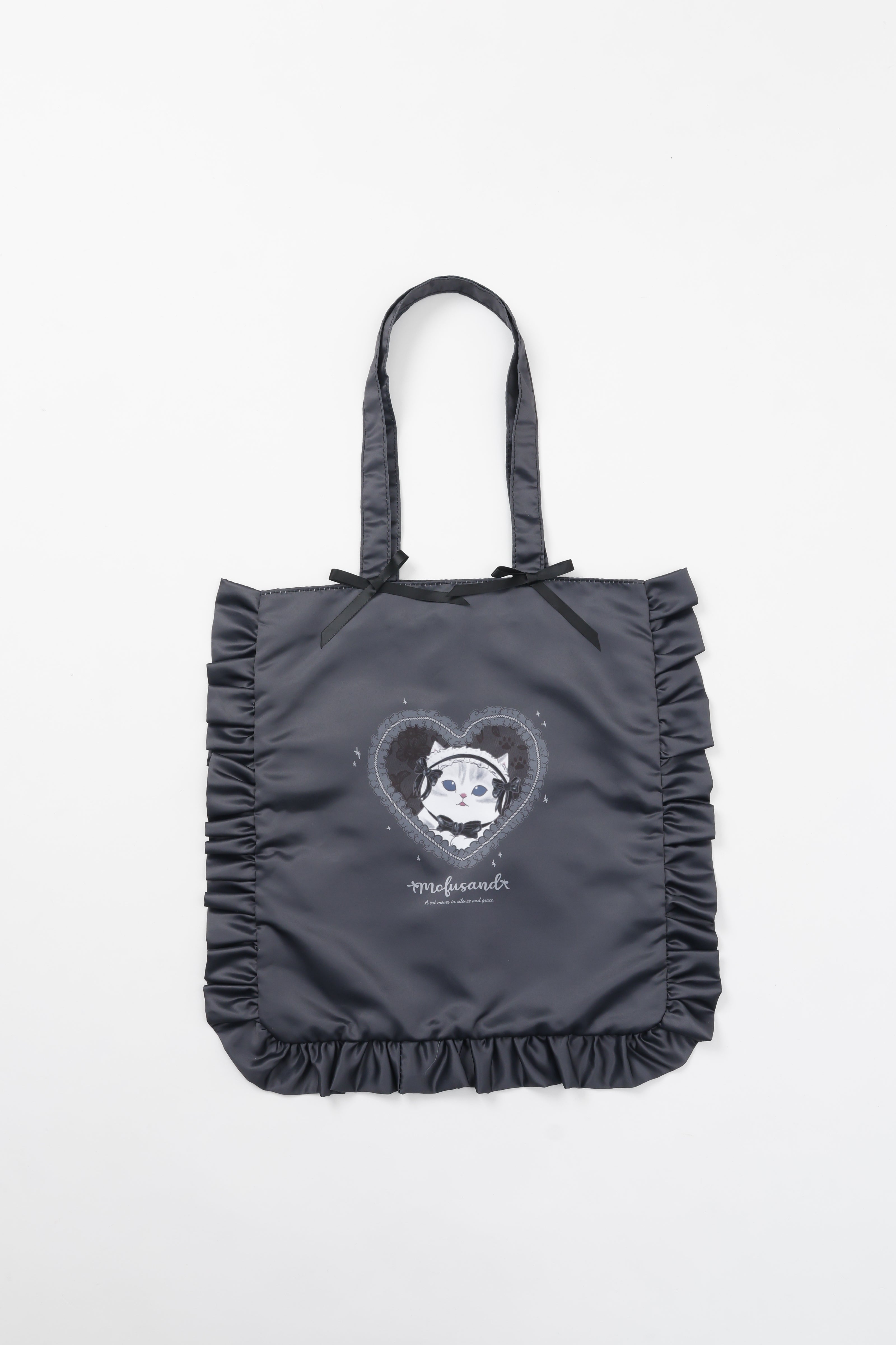 【2BUY10%OFF対象商品】mofusand バレエコア トートバッグ くろりぼにゃん ブラック