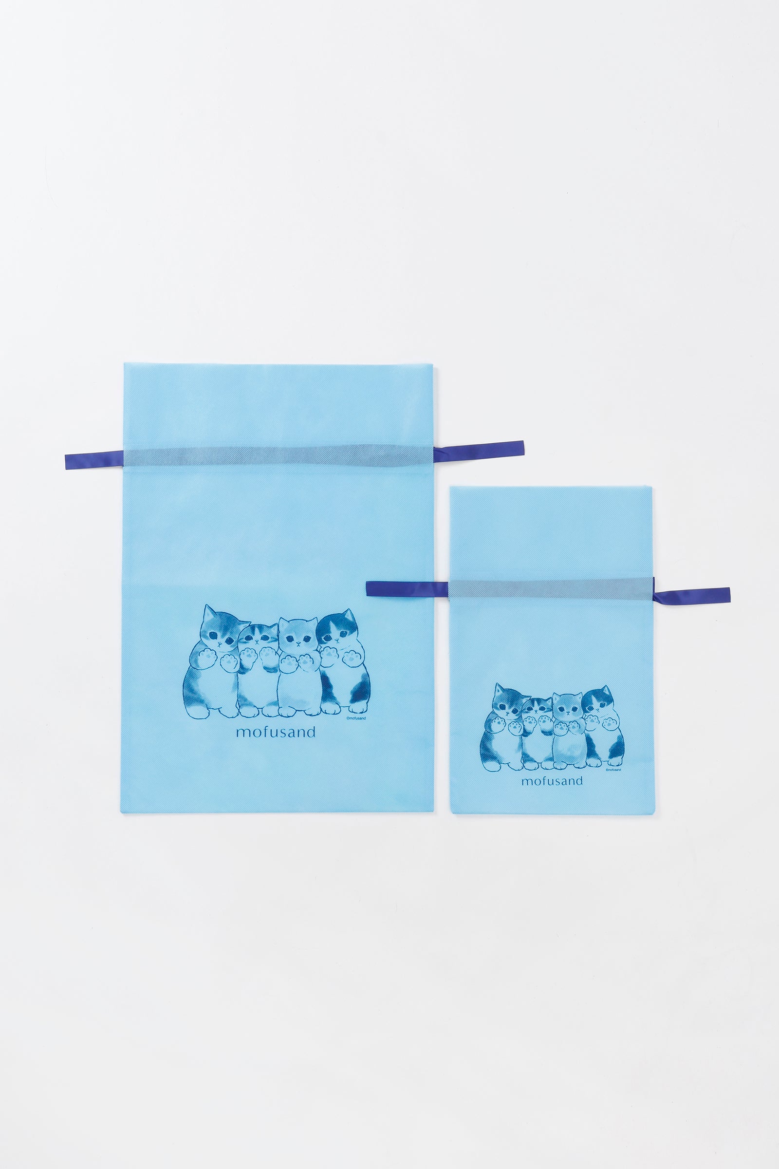 【2BUY10%OFF対象商品】mofusand ギフトバッグ ブルー