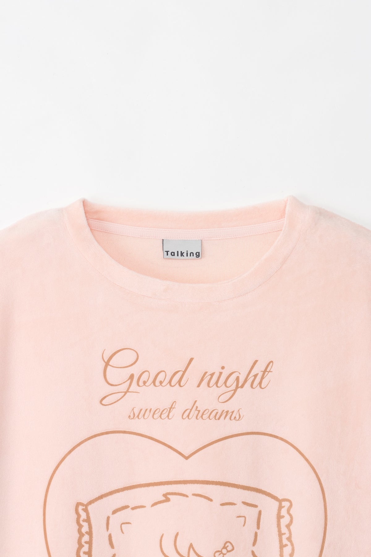 Lil ala mode ルームウェアワンピース GOOD NIGHT ピンクベージュ FREE