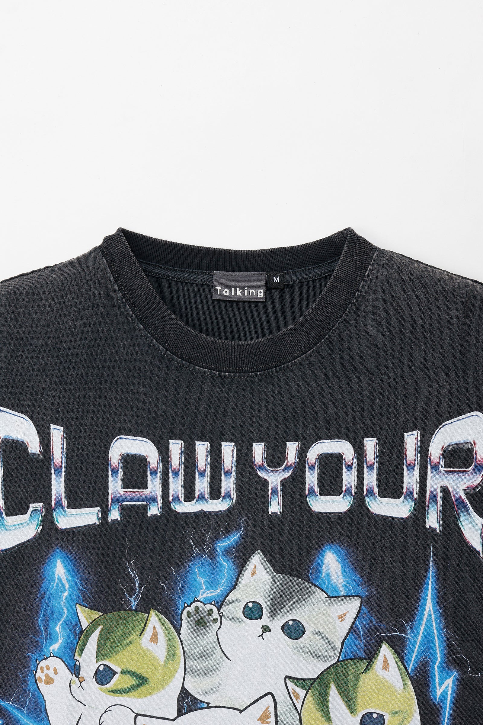 【7月中旬以降お届け】mofusand Tシャツ CLAW YOUR WAY OUT スミ