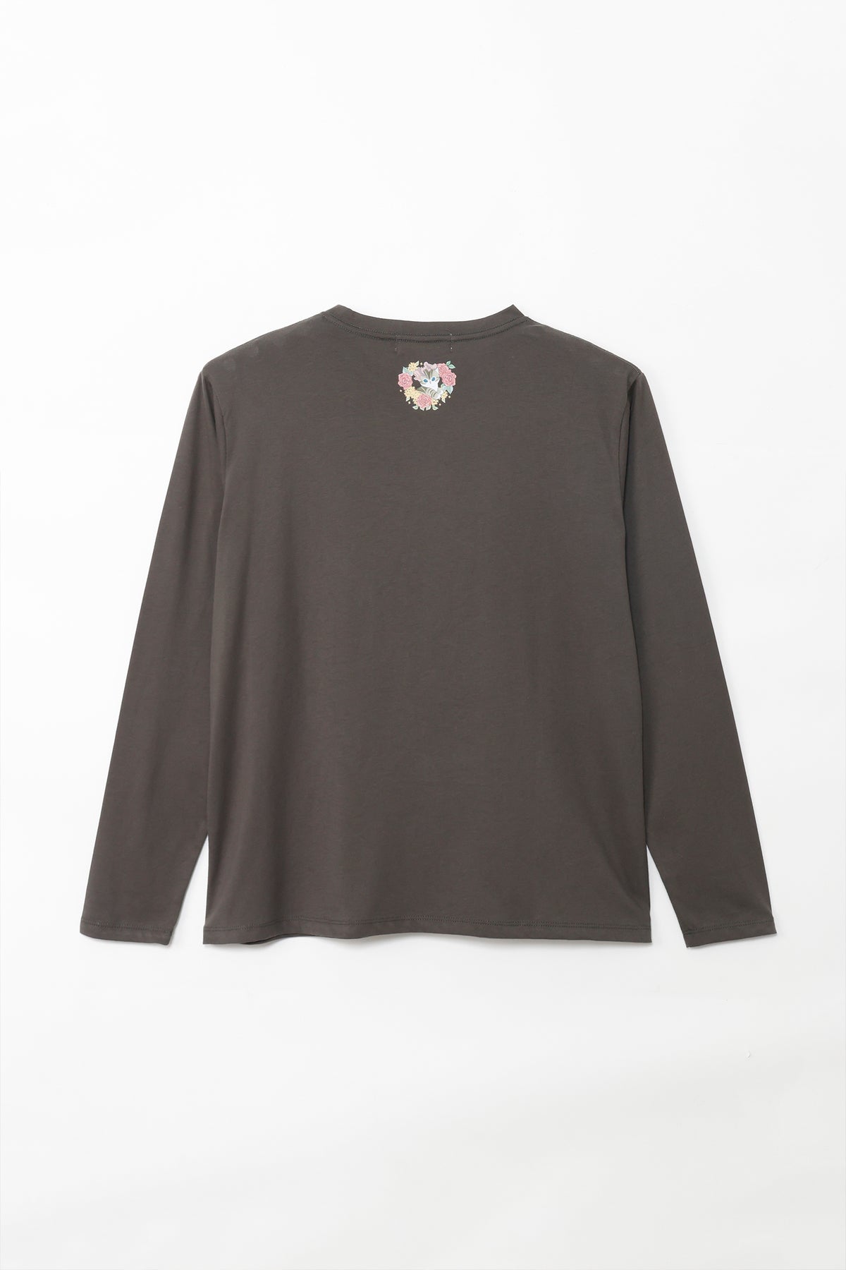 mofusand×日比谷花壇 長袖Tシャツ バラ柄 スミクロ