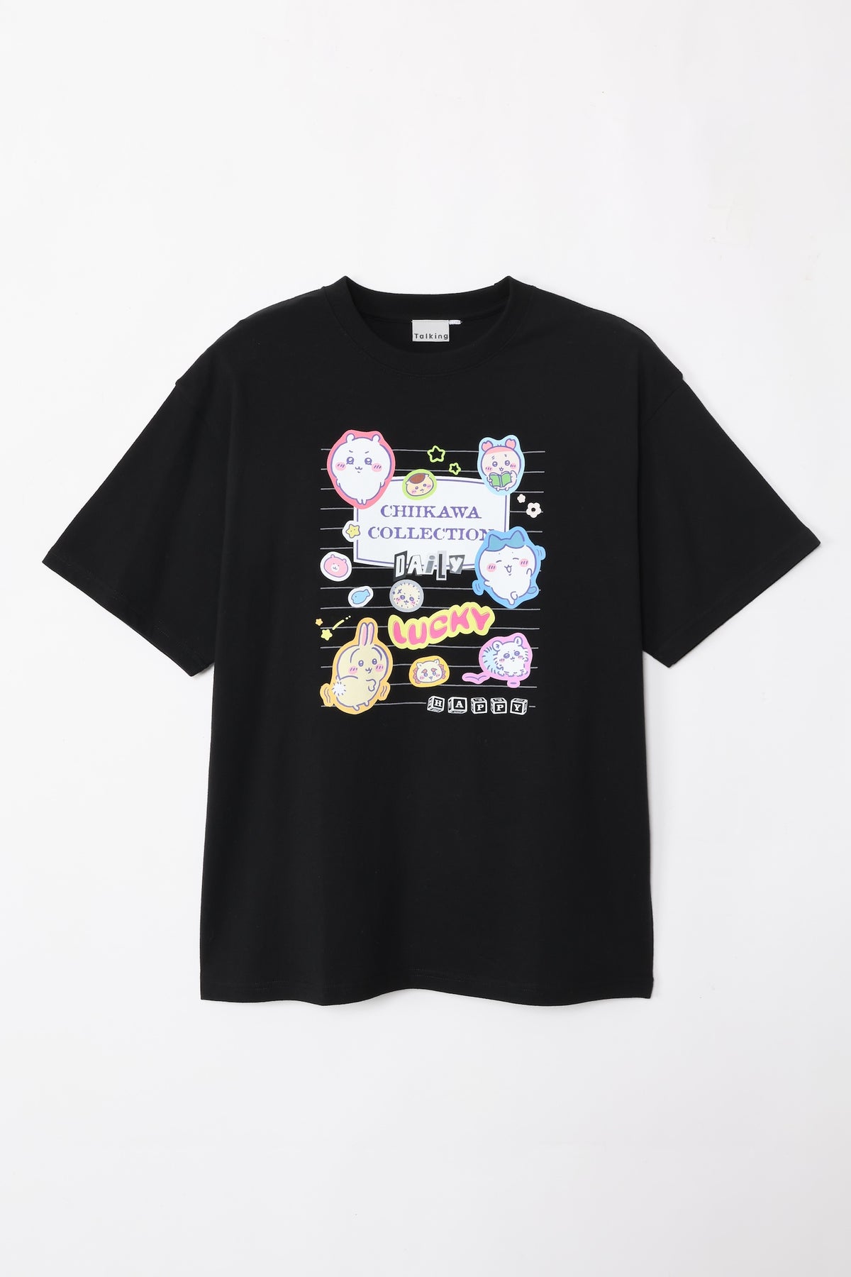 ちいかわ Tシャツ カレッジノート風(みんな) ブラック