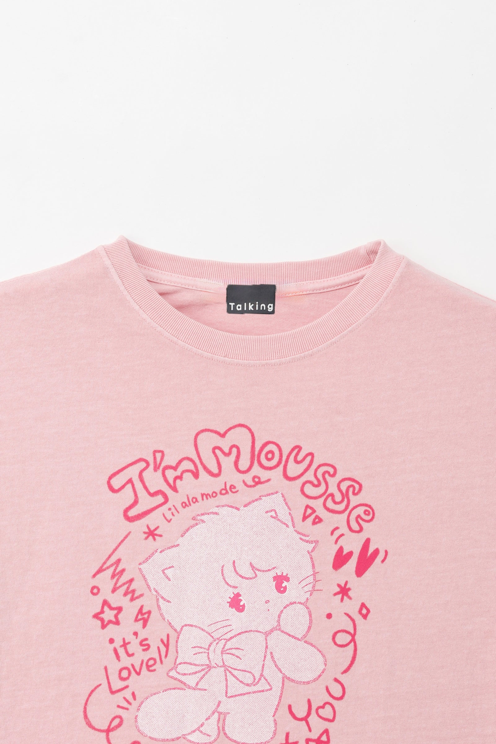 【7月中旬以降お届け】Lil alaode Tシャツ I'm MOUSSE ピンク