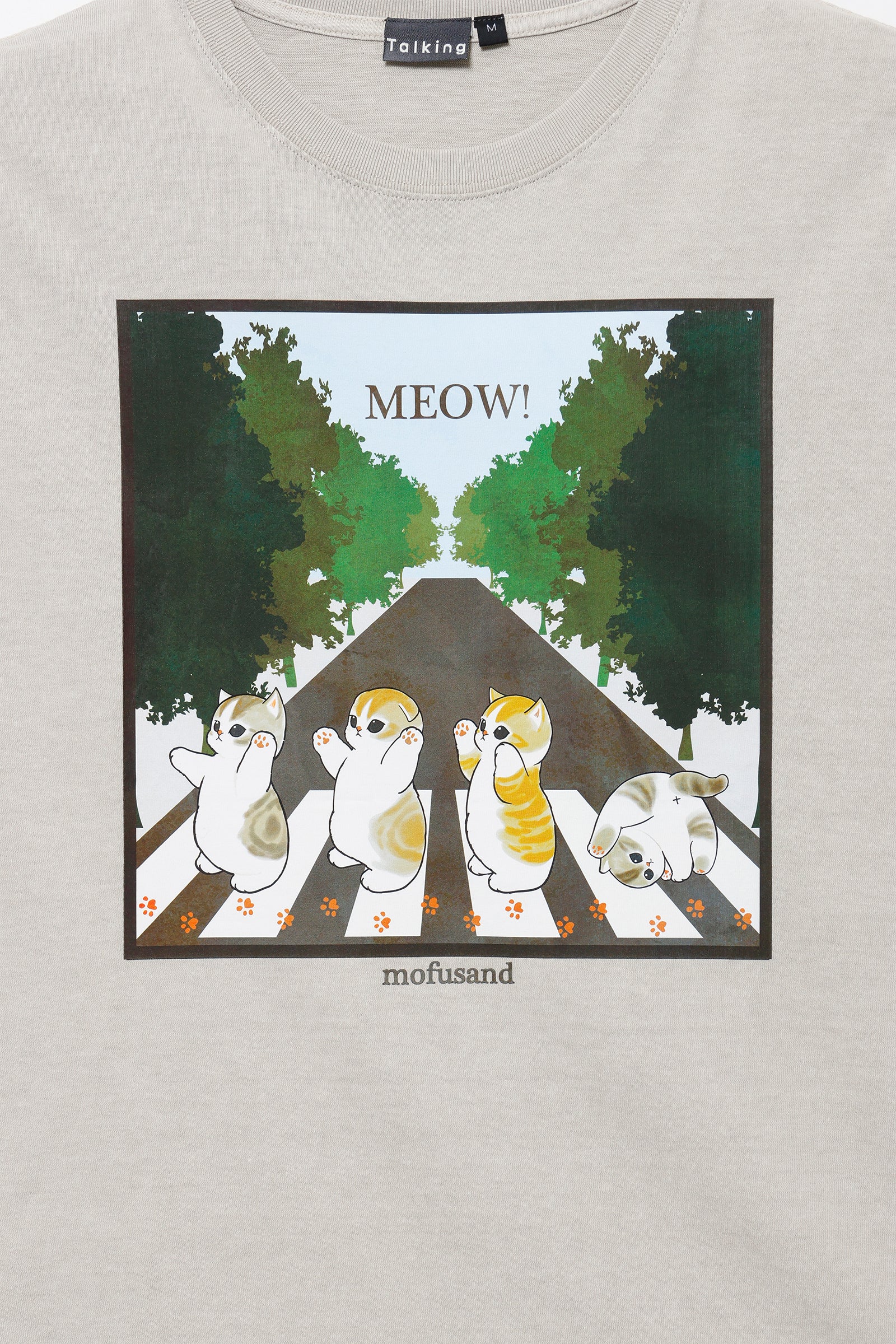 【7月中旬以降お届け】mofusand ワイドノースリーブ MEOW! ナチュラル