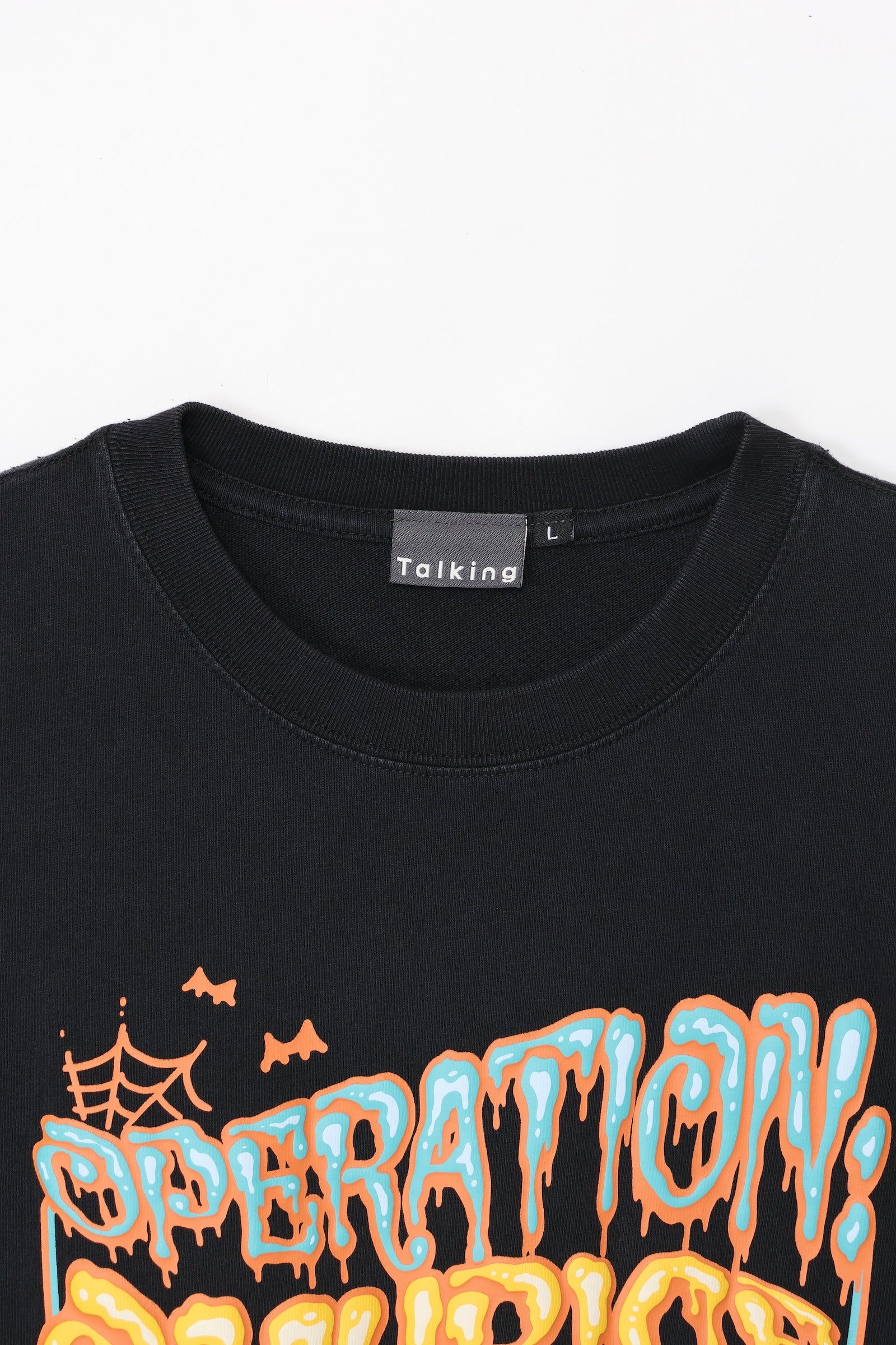 【先行販売】ちいかわ 発泡プリントTシャツ OPERATION:OMURICE ブラック