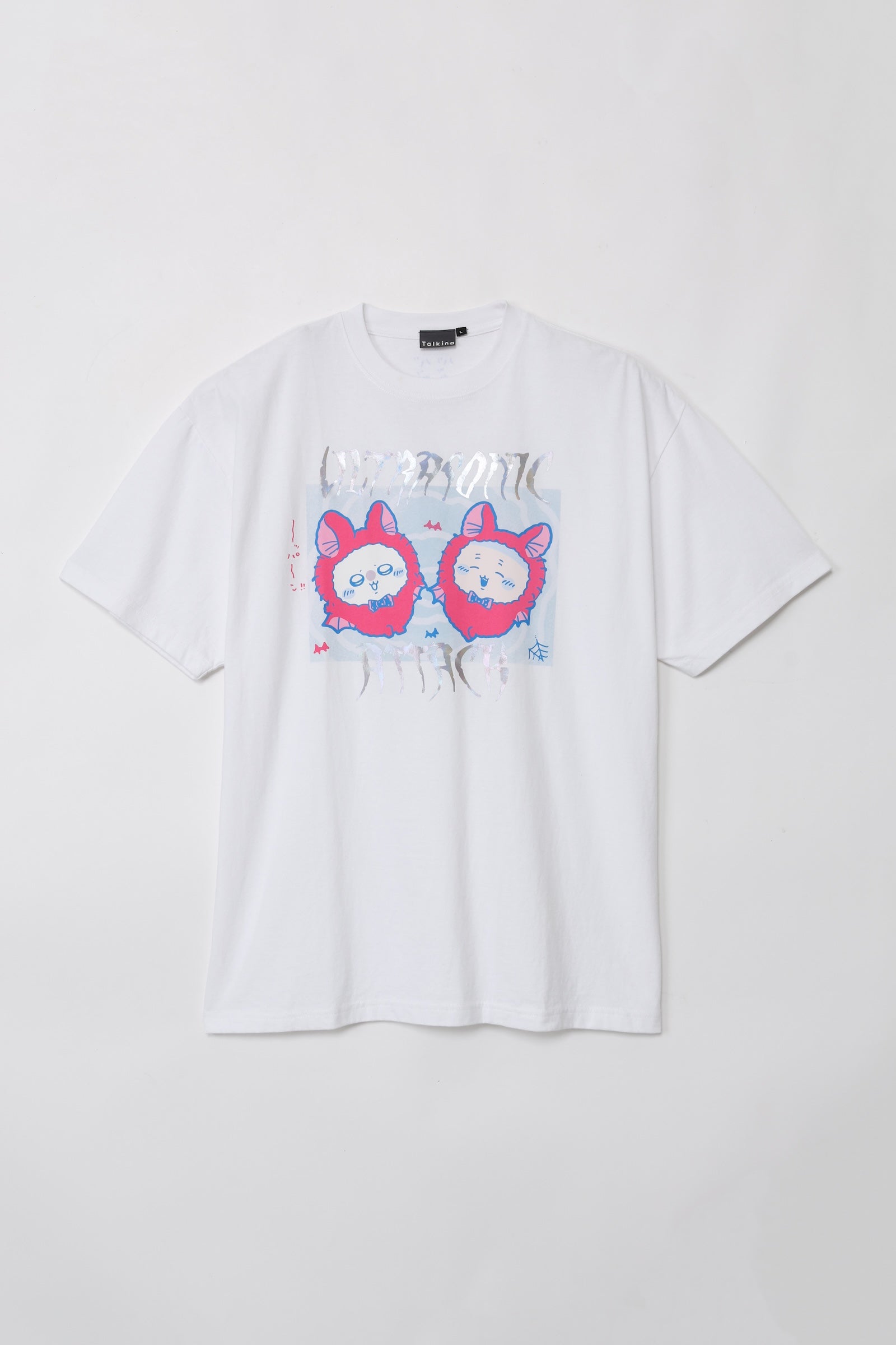 【先行販売】ちいかわ 箔プリントTシャツ ULTRASONIC ATTACK ホワイト