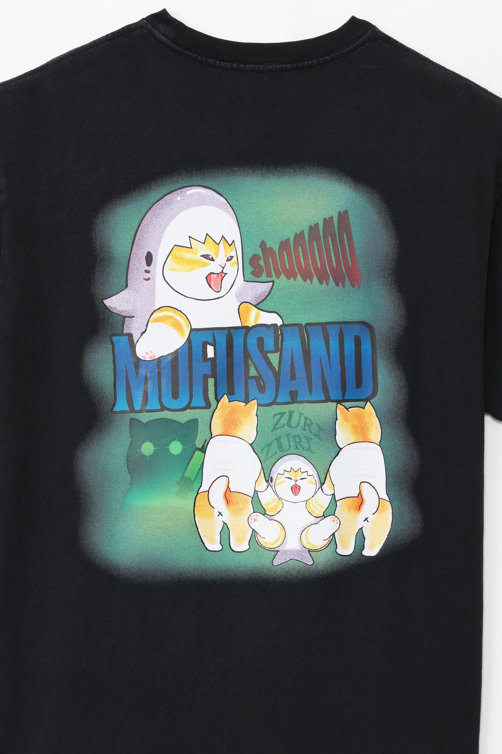 【先行販売】mofusand Tシャツ ホラーサメにゃん ブラック